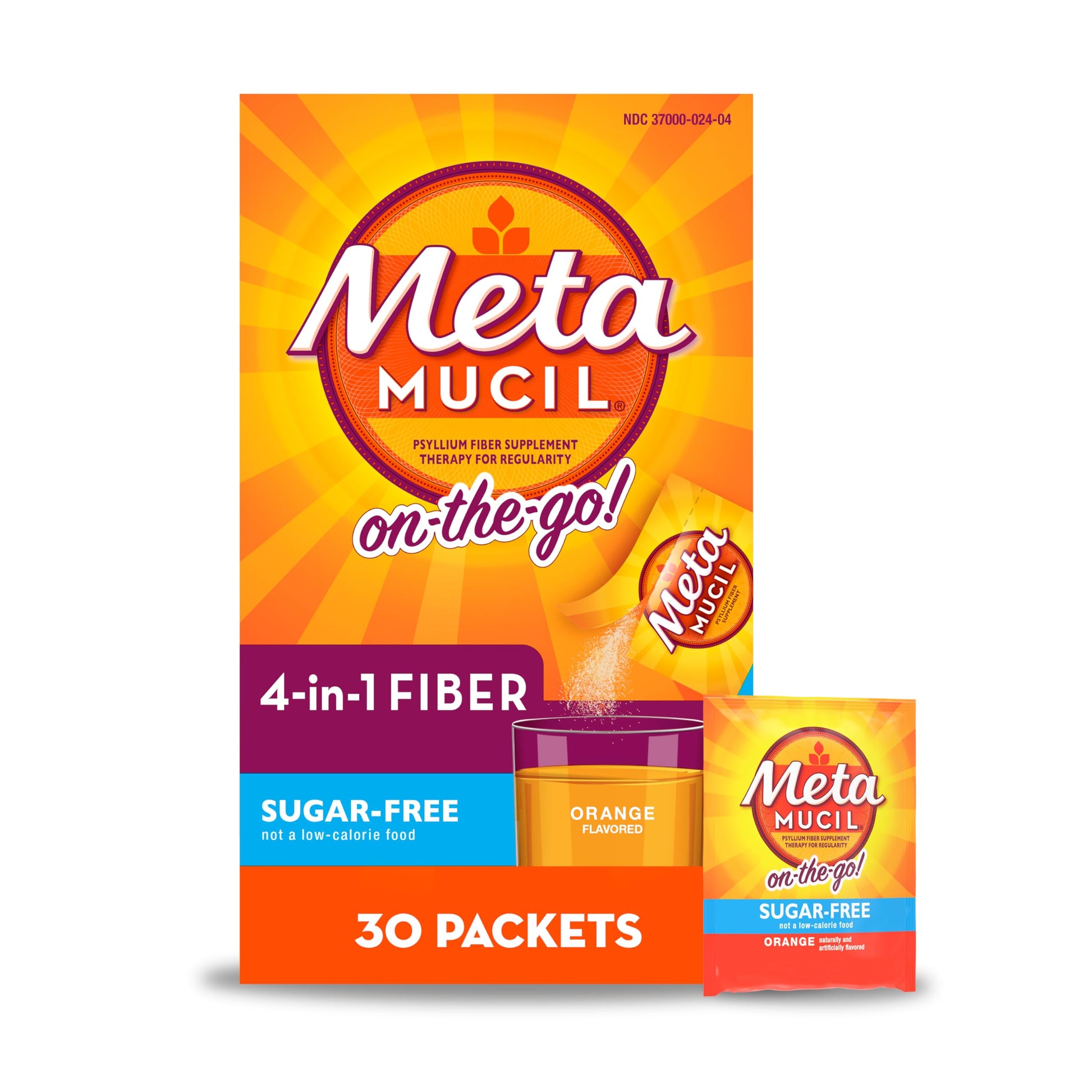 Metamucil On-The-Go Psyllium Husk Fiber Supplement Capsule 60 Count