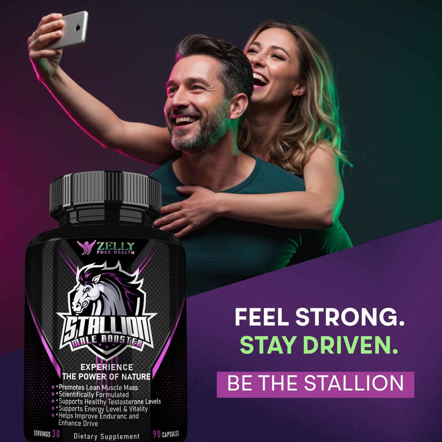 Zelly Pure Health Stallion Herbal Men’s Wellness Supplement 90 Capsules