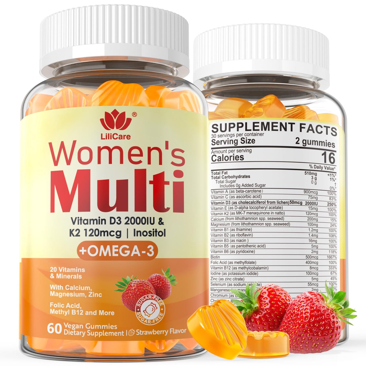 LILICARE Womens Multivitamin Gummy, 60 Gummies