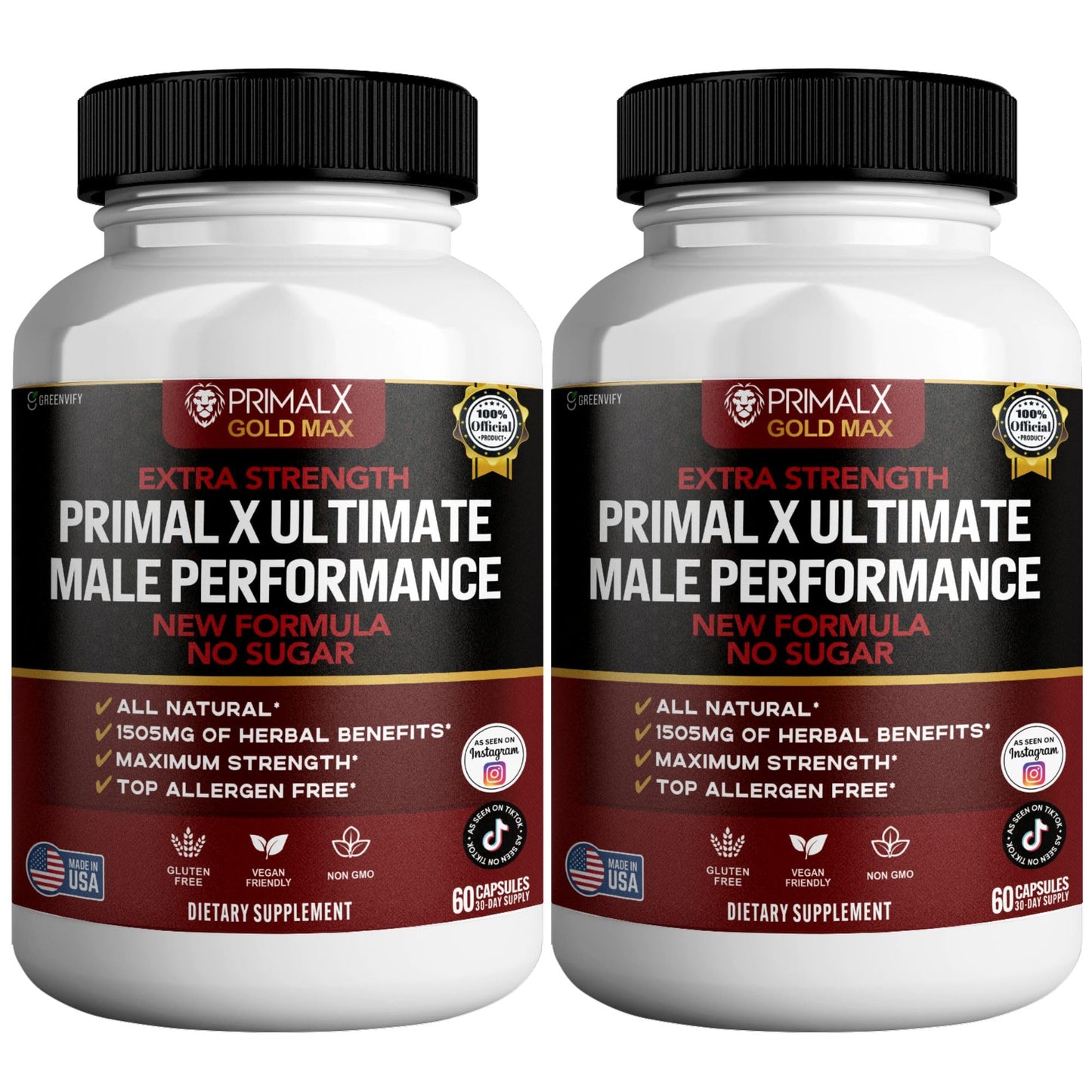 GREENVIFY Primal X Gold Max Ultimate Supplement Capsule, 60 Count
