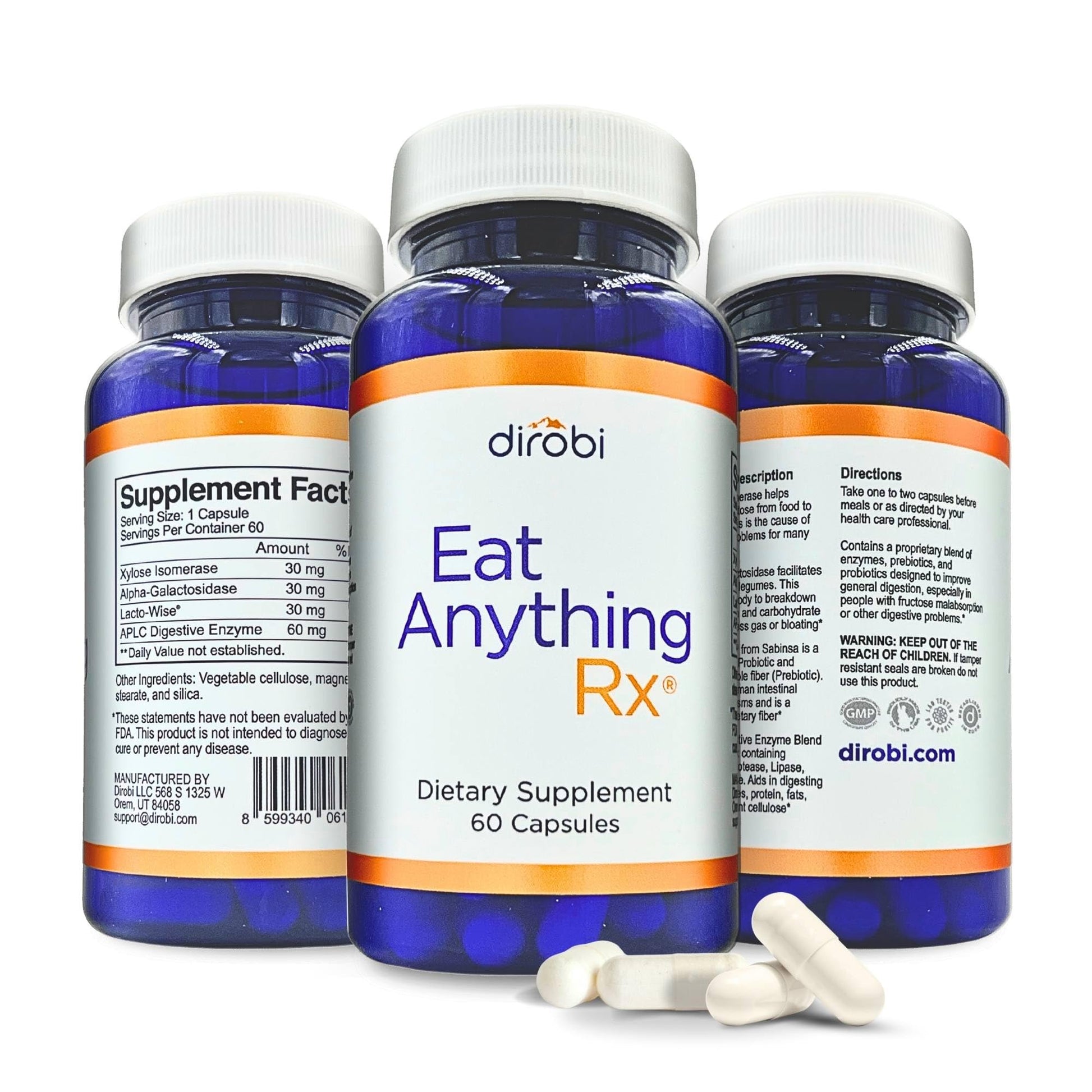 Dirobi Eat Anything Xylose Isomerase Enzyme Capsule, 60 Capsules
