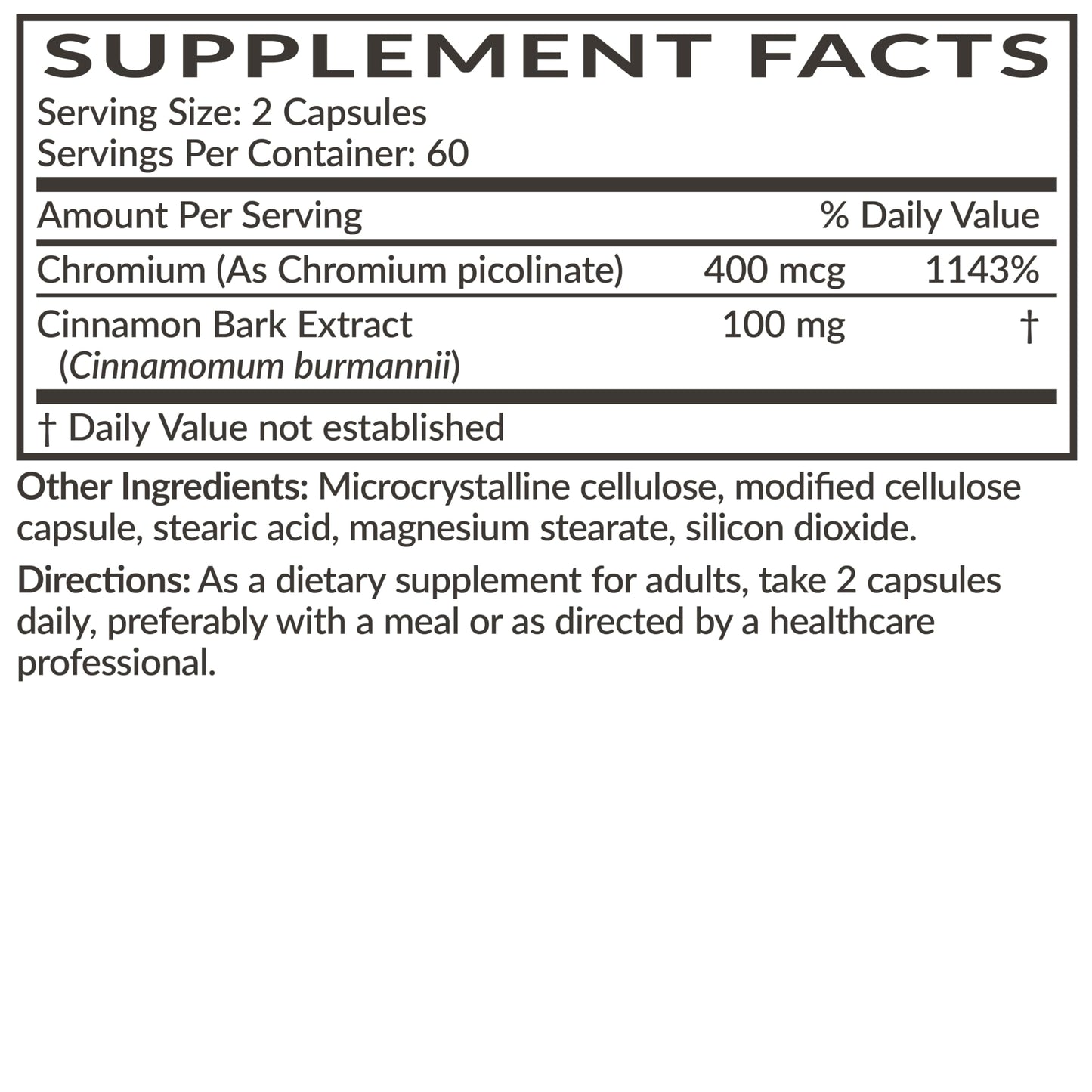 Futurebiotics Cinnamon Plus Chromium Picolinate Supplement Capsules, 120 Capsules