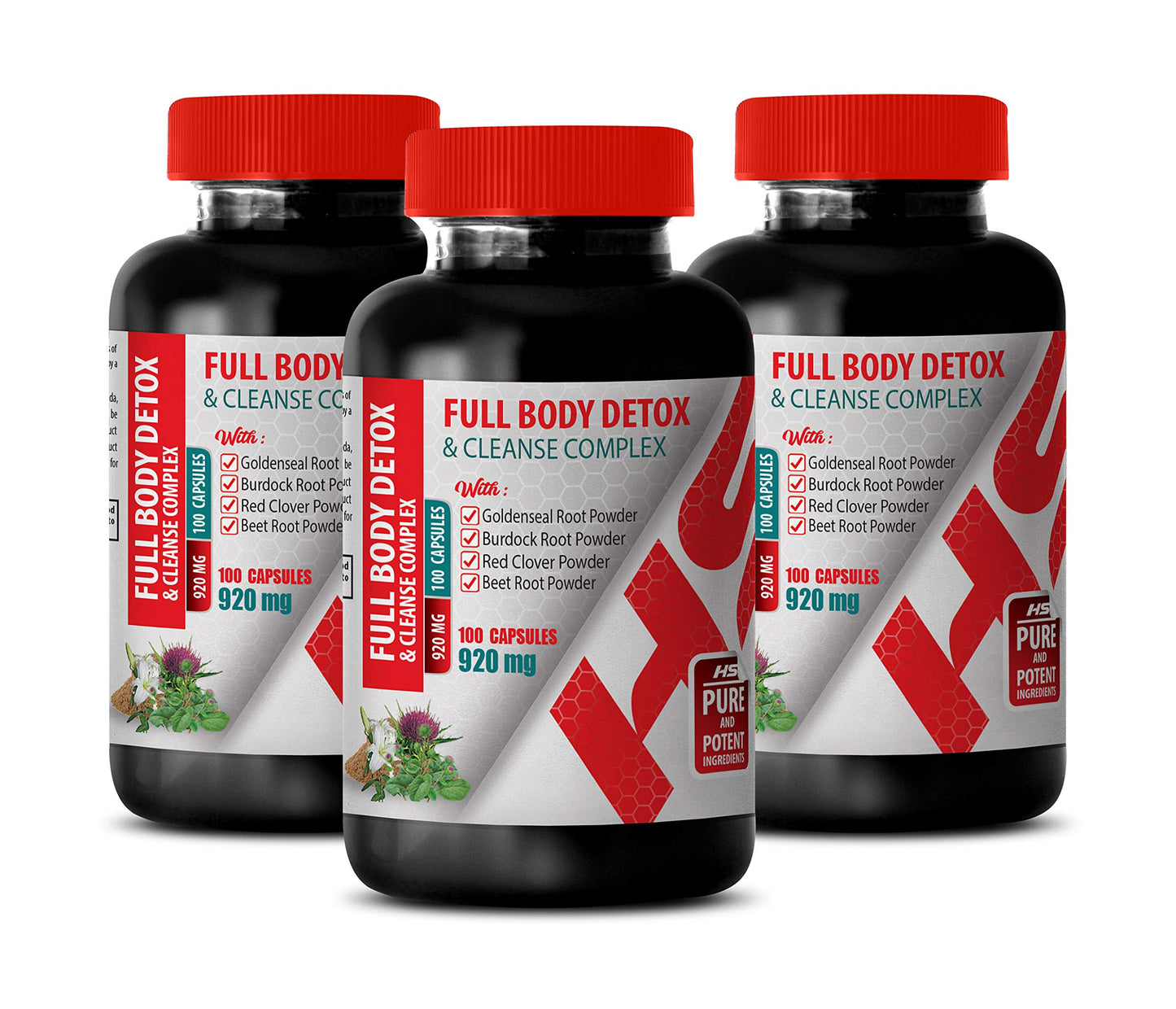 Healthy Supplements LLC Body Detox Supplement - Full Body Detox and Cleanse Complex 920 MG - red Clover Formula 1 Capsule