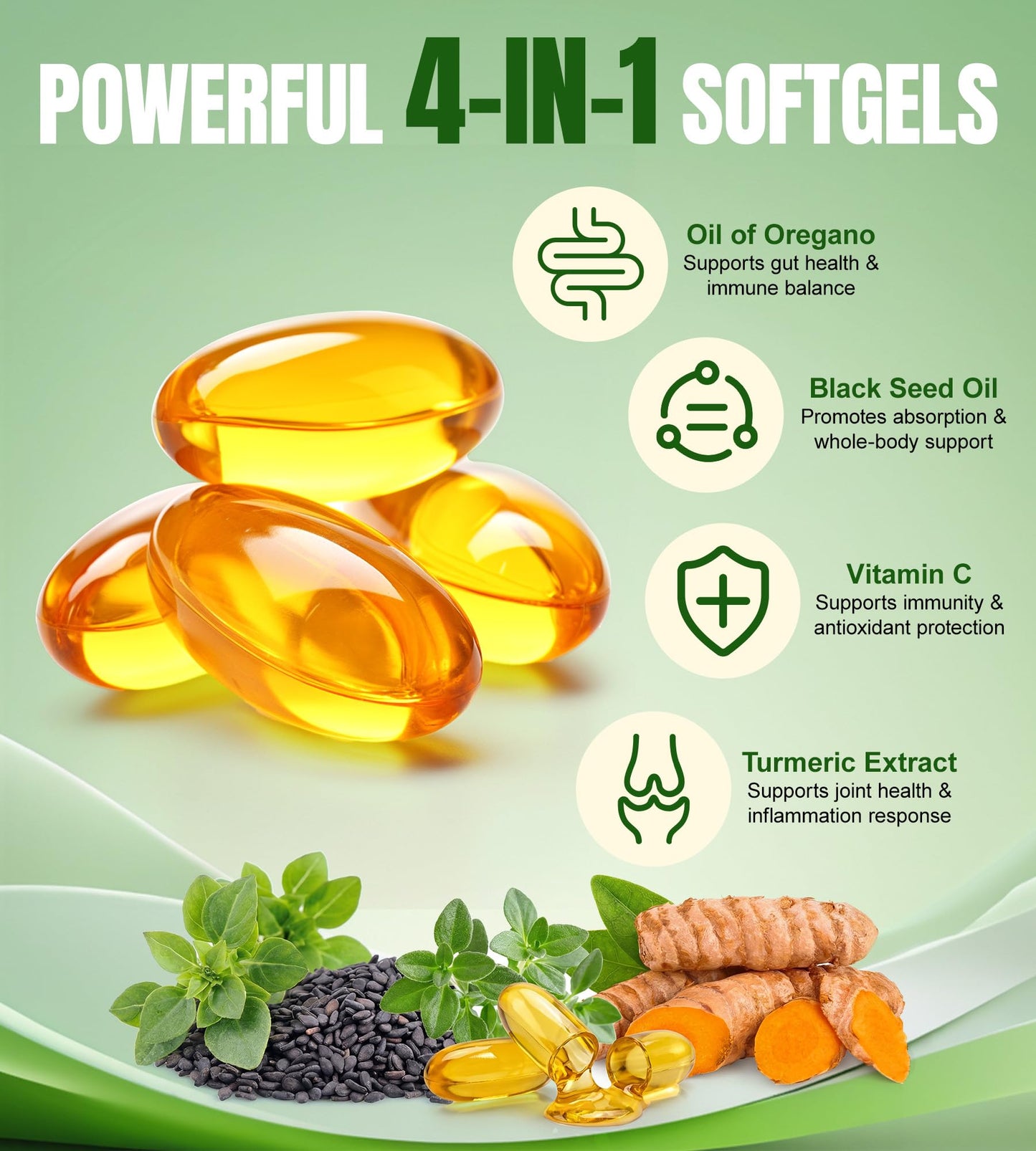 Okcure Oil of Oregano with Black Seed Oil Softgels 300
