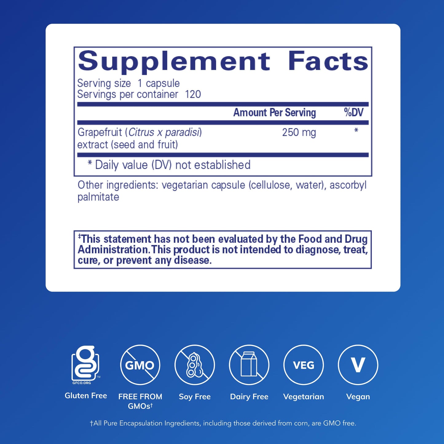 Pure Encapsulations Grapefruit Seed Extract Capsules, 120 Capsules