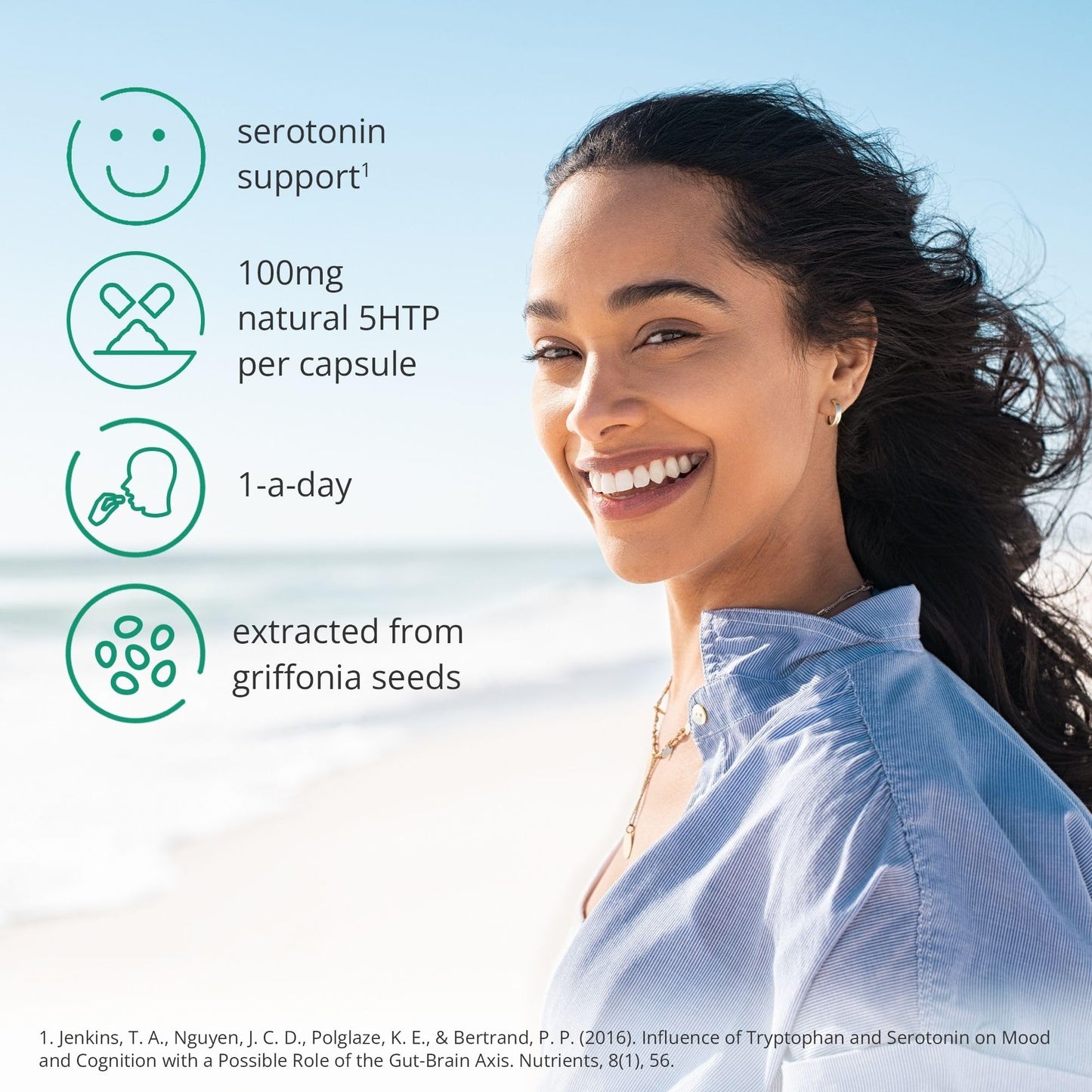 brain feed Serotonin Supplement 5-HTP Natural Mood Booster 120 Capsules