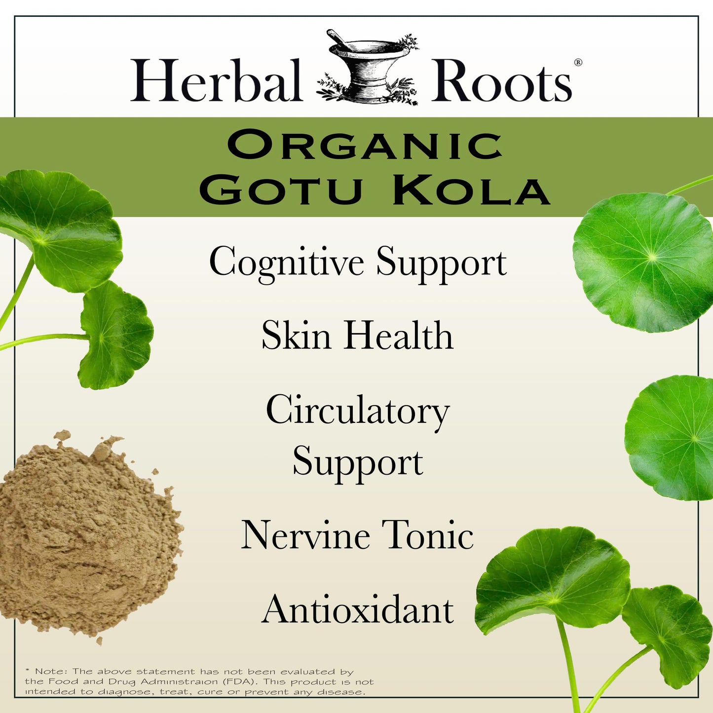 Herbal Roots Gotu Kola Supplement Capsule 60 Count