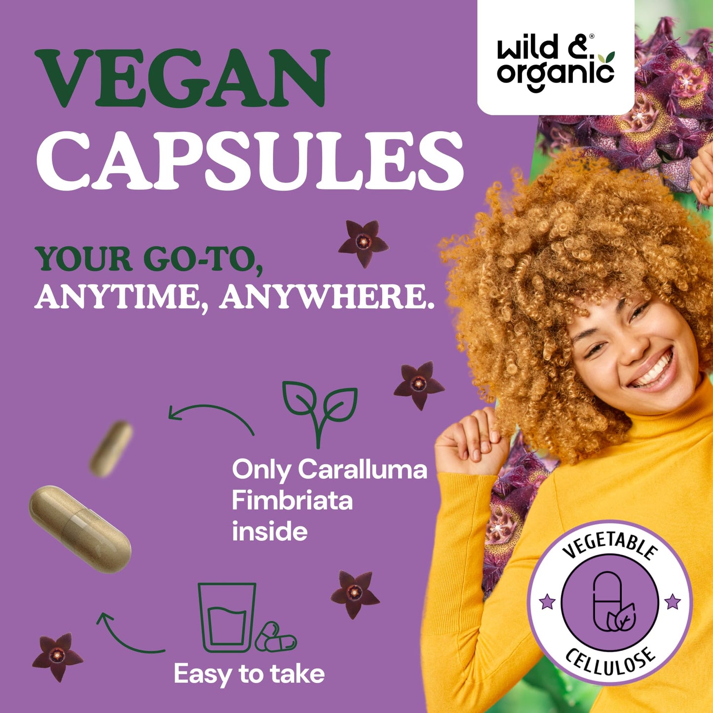 Wild & Organic Caralluma Capsules 1000 mg, 120 Count