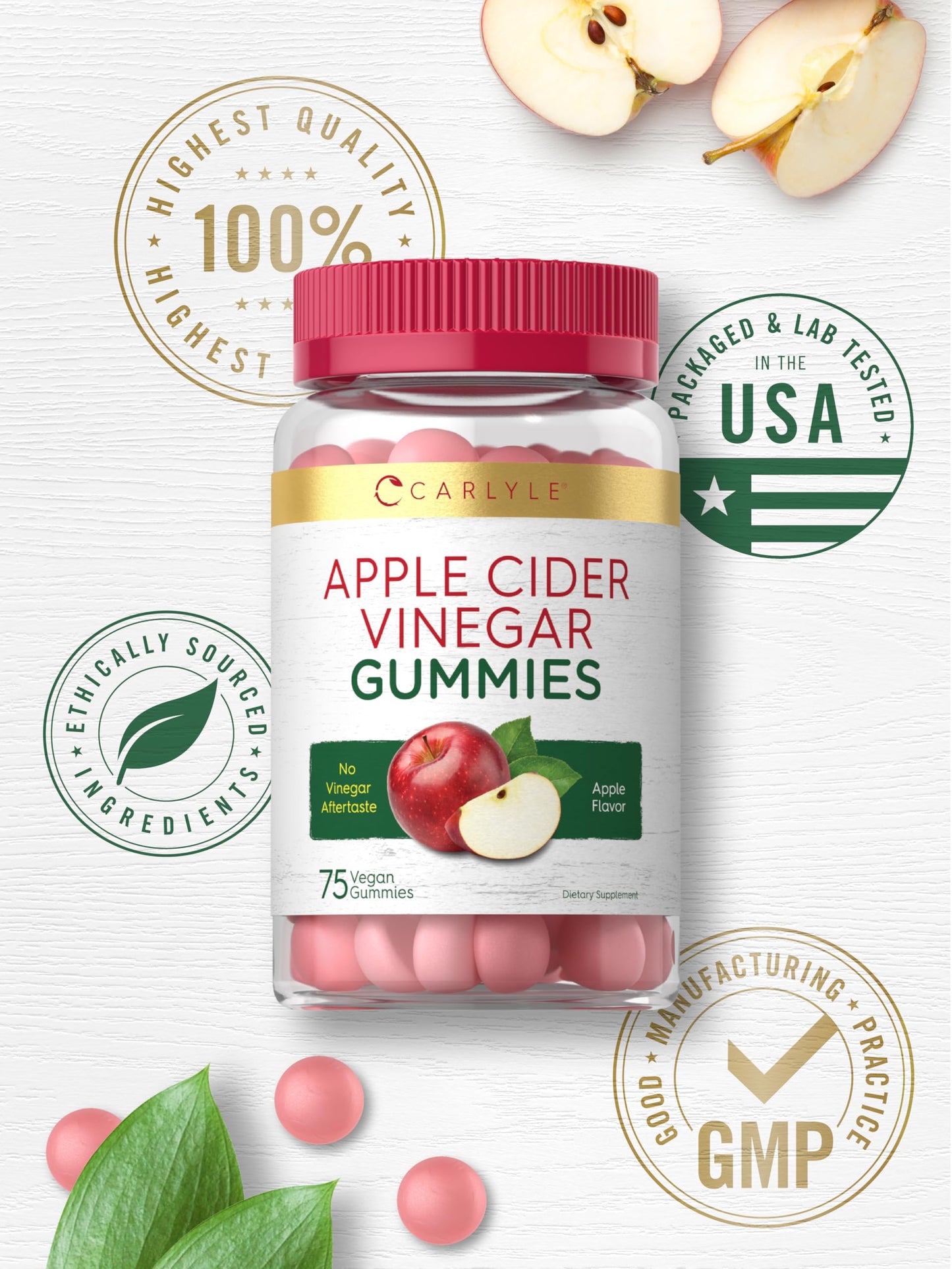Carlyle Vegan Apple Cider Vinegar Gummies 75 Count
