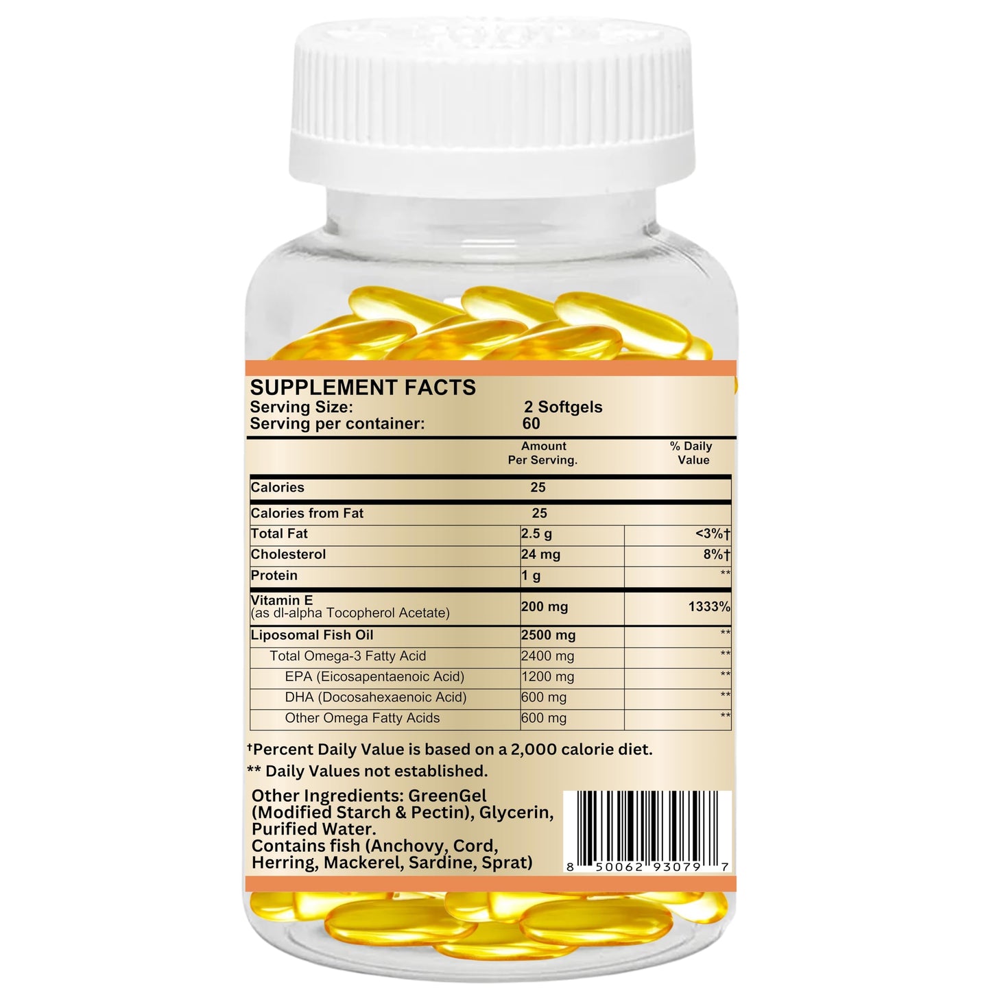 Nikoni Liposomal Lemon Flavor Fish Oil Softgels, 120 count