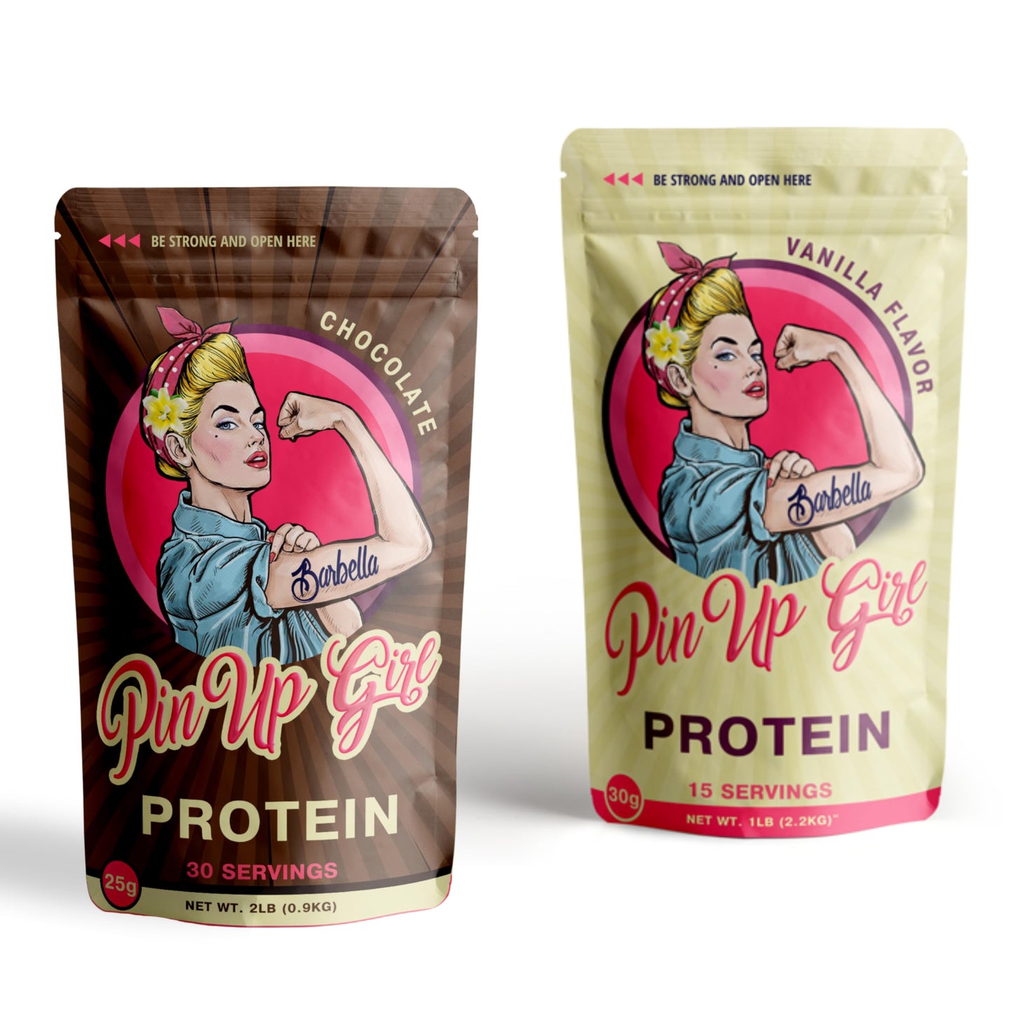 Pin Up Girl Whey Protein Isolate Powder Bundle, 64 Servings