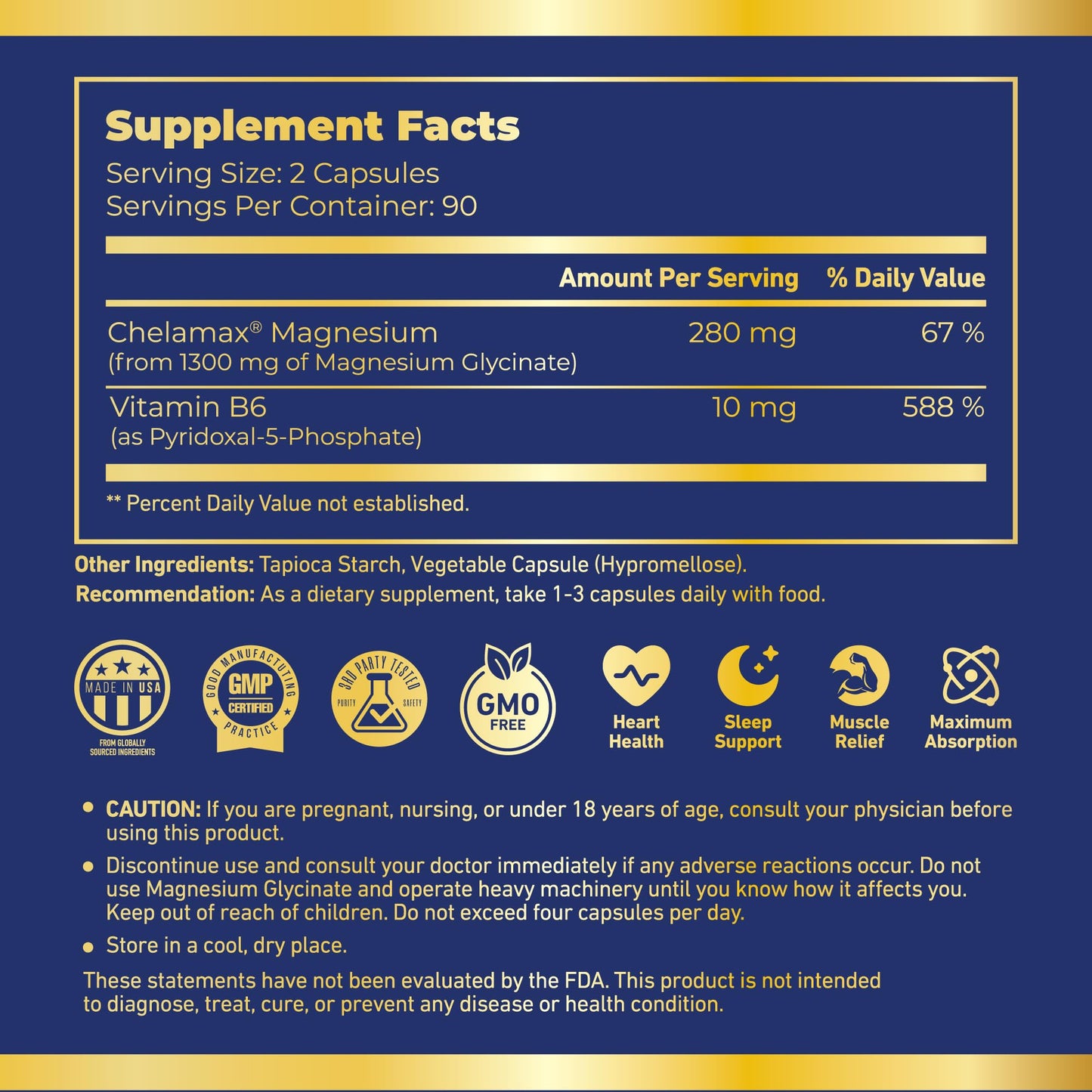 Sunfield Nutrition Magnesium Glycinate 650 mg – Extra Strength Chelamax High Absorption Formula with P-5-P – Supports Deep Sleep & Muscle Relaxation – Gentle on Stomach – 180 Capsules