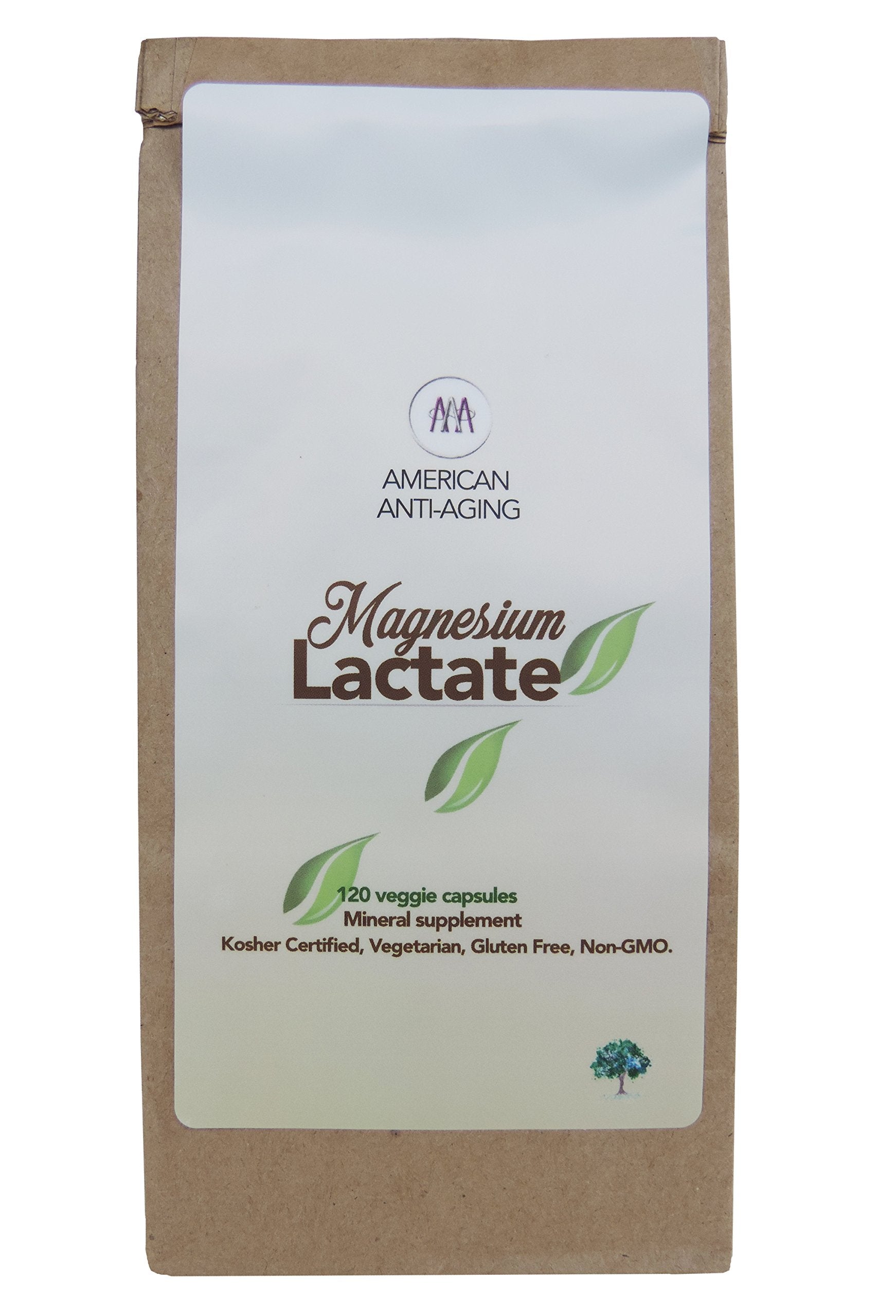 American Anti Aging Magnesium Lactate 500 mg Capsules 120