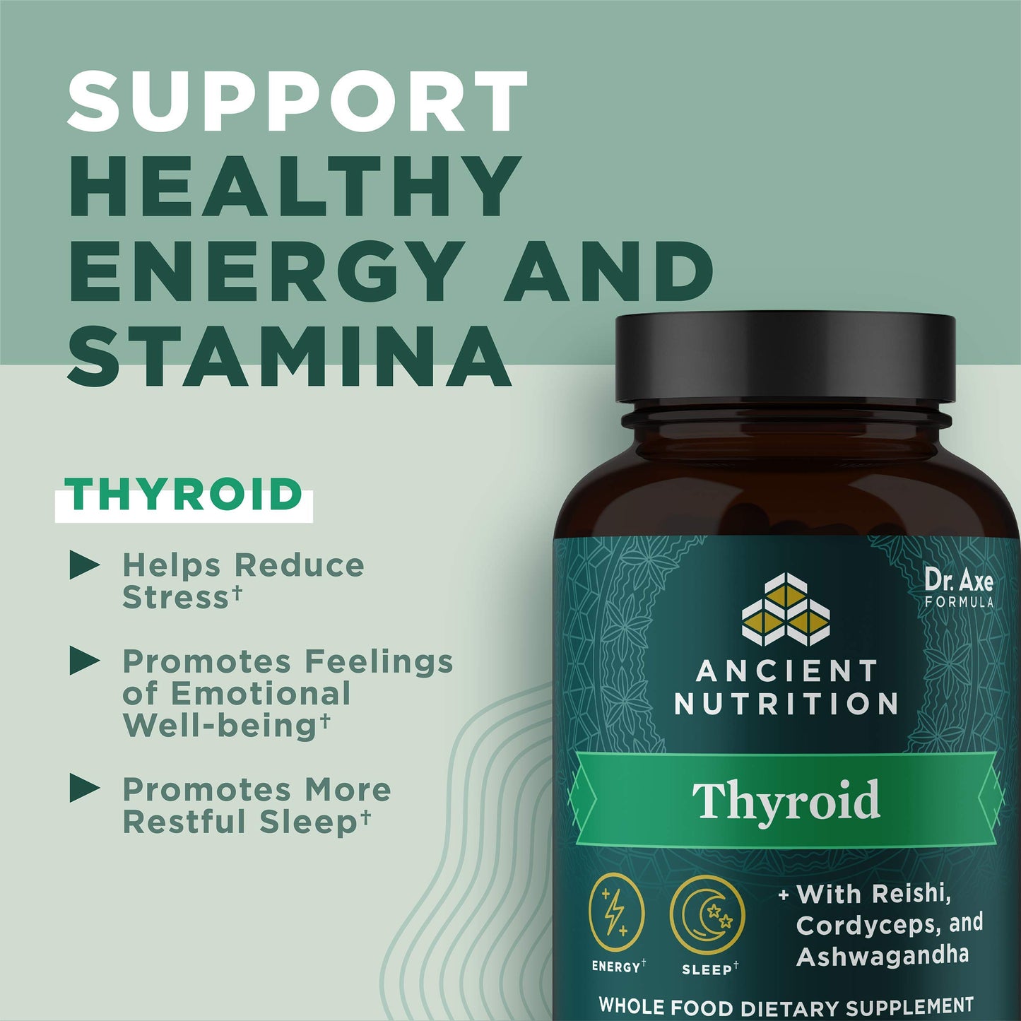 Ancient Nutrition Thyroid Support Supplement with Ashwaghanda Capsules, 60 Count