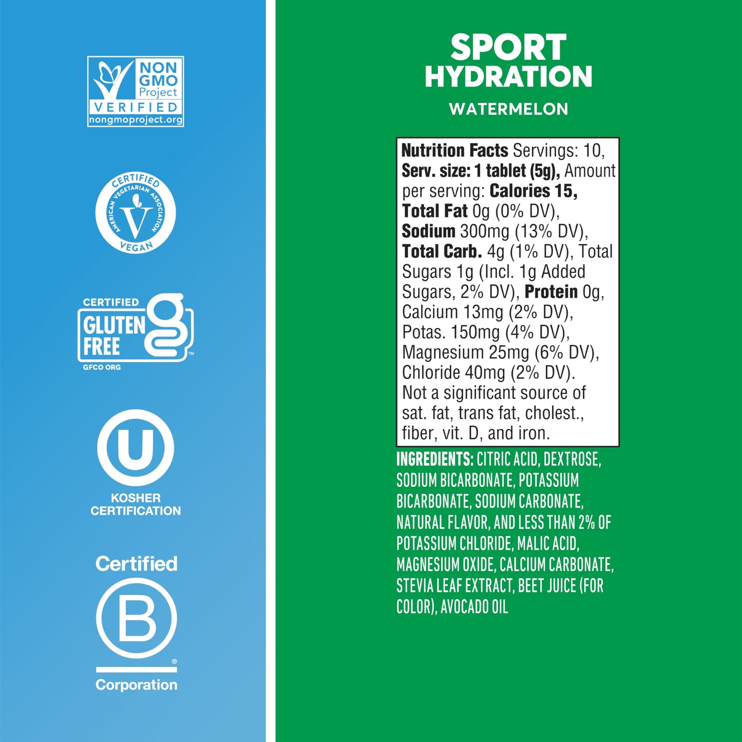 Nuun Sport Electrolyte Tablets Watermelon 40 Count