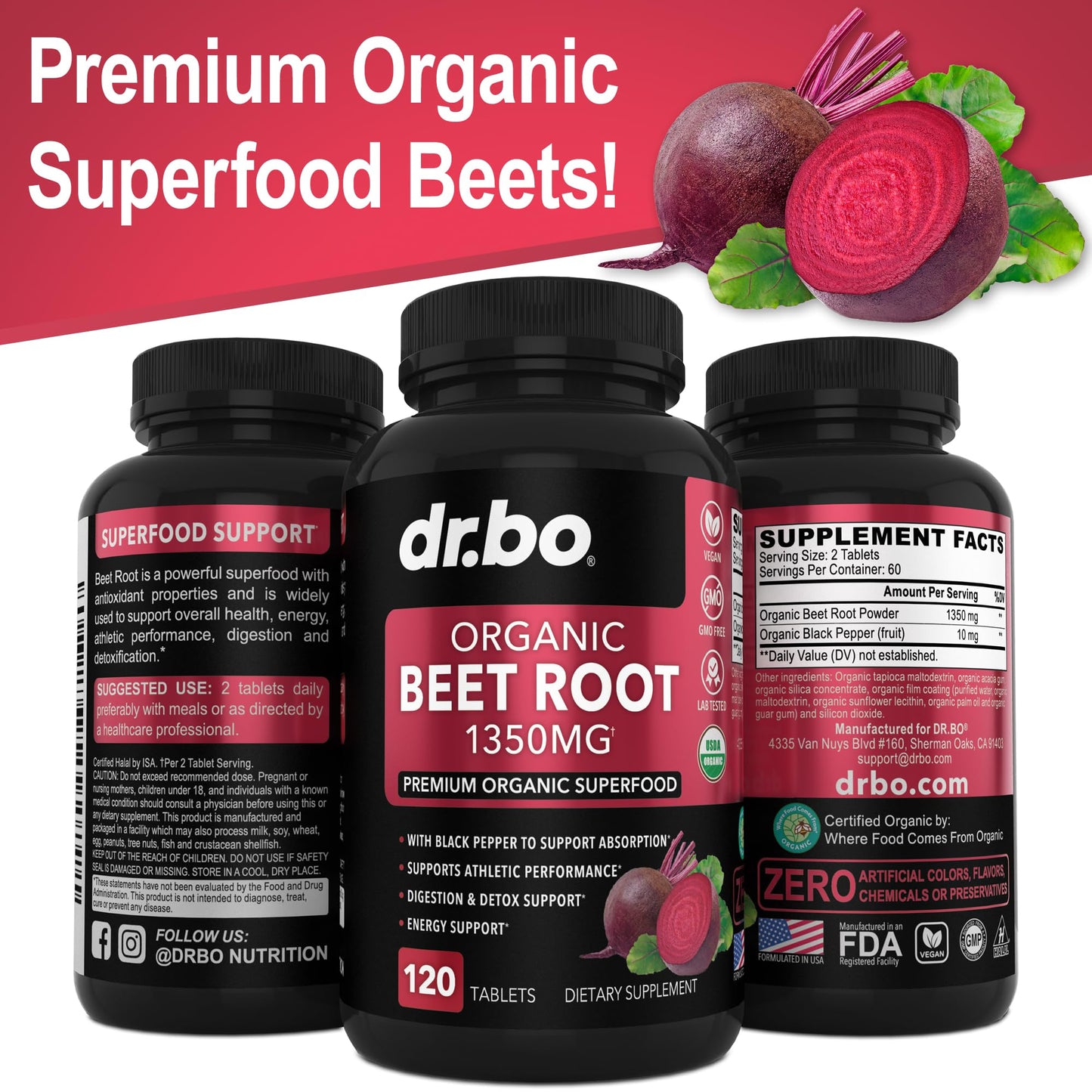 DR. BO Beet Root Tablets 120 Count