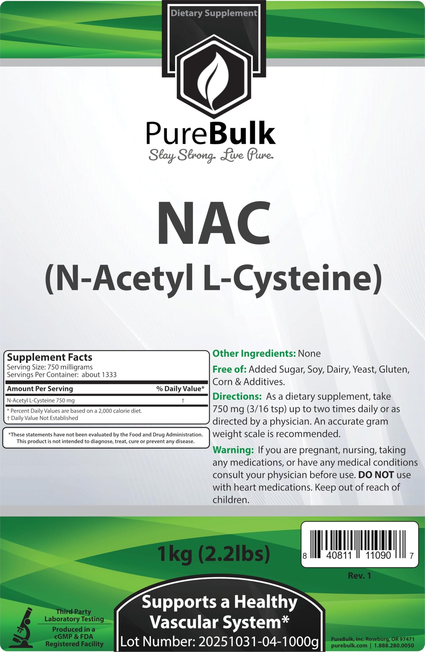 PureBulk N-Acetyl L-Cysteine (NAC) Powder 35.27 oz