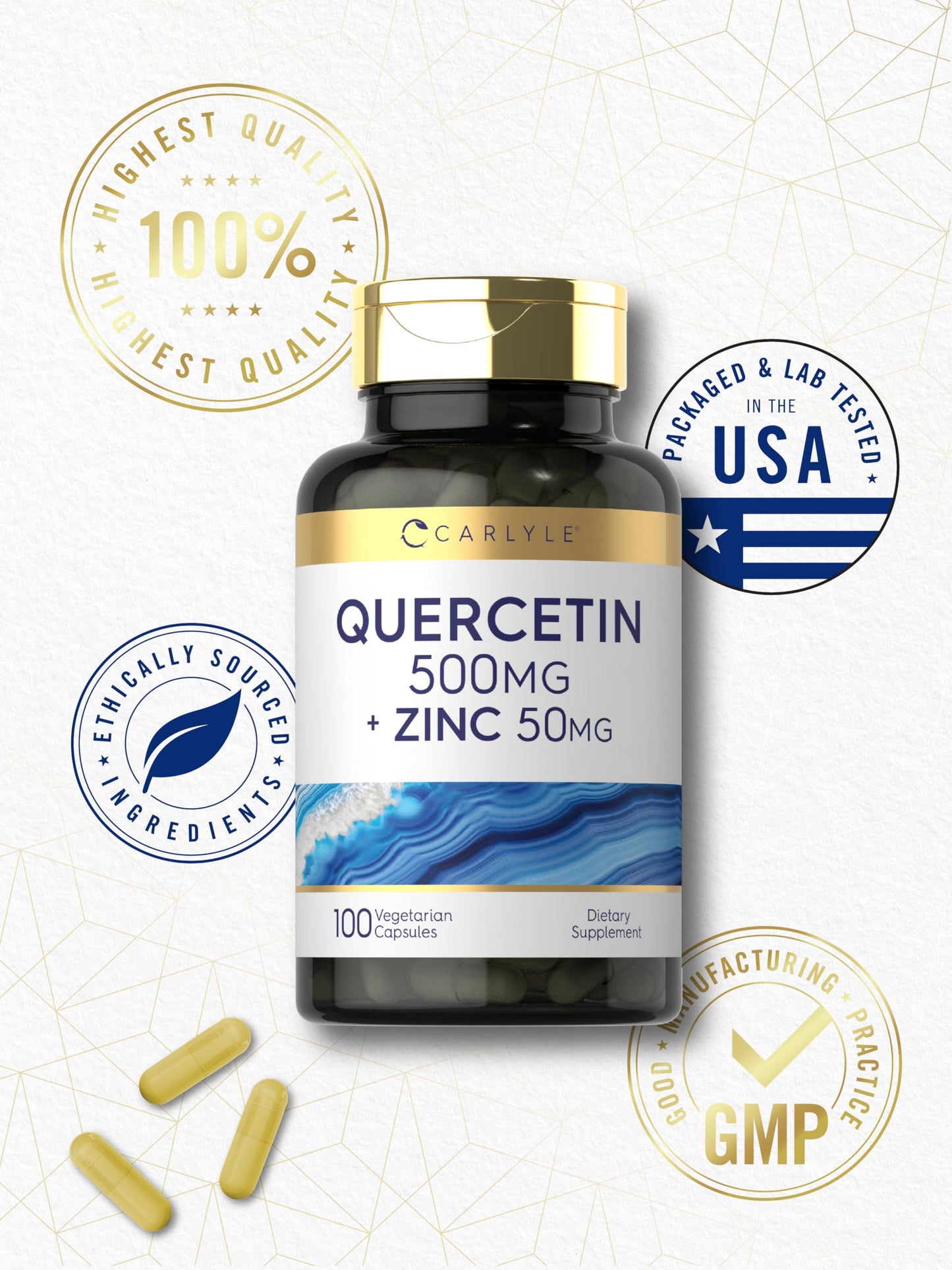 Carlyle Quercetin 500mg Capsules, 100 Count