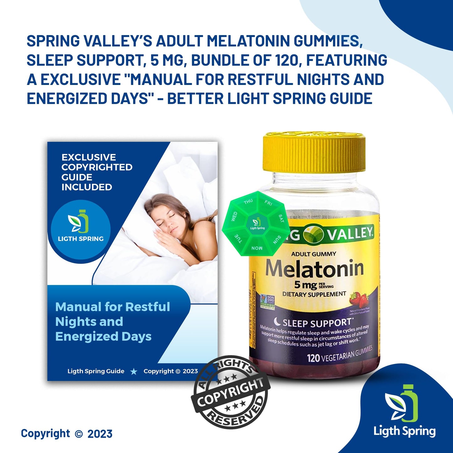 LightSpring Melatonin 5 mg Gummy, 120 Gummies