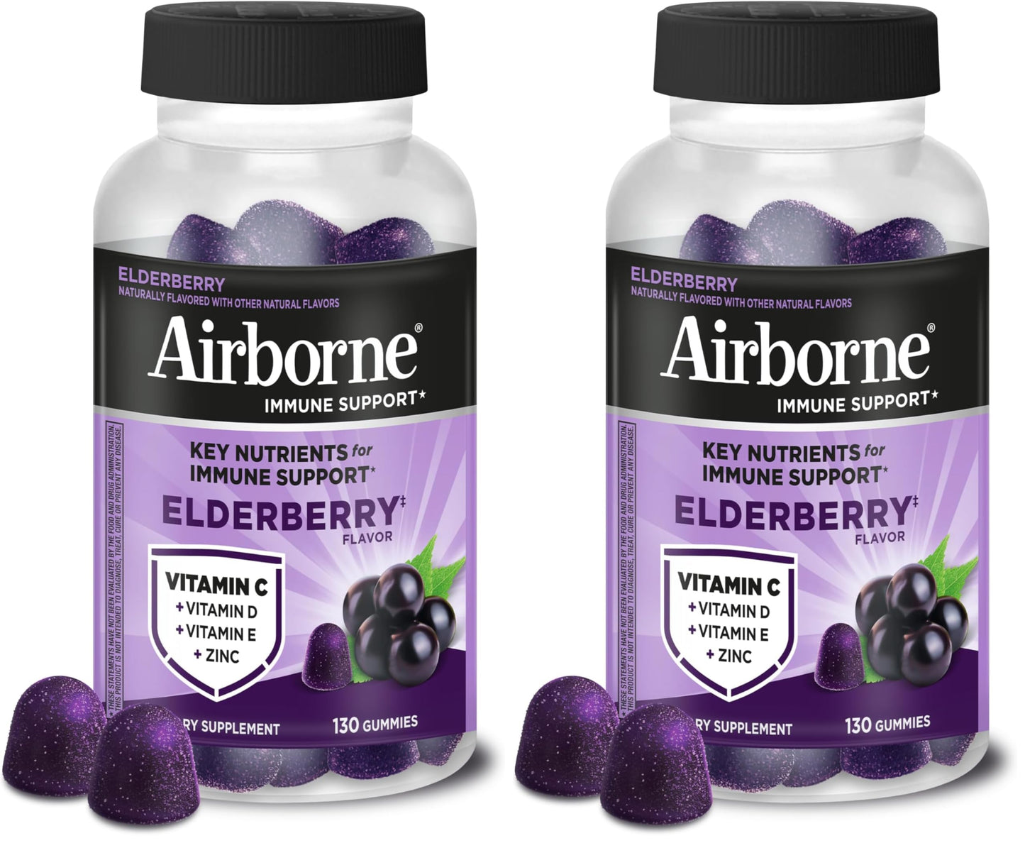 Airborne Elderberry + Zinc & Vitamin C Gummies, 260 Gummies