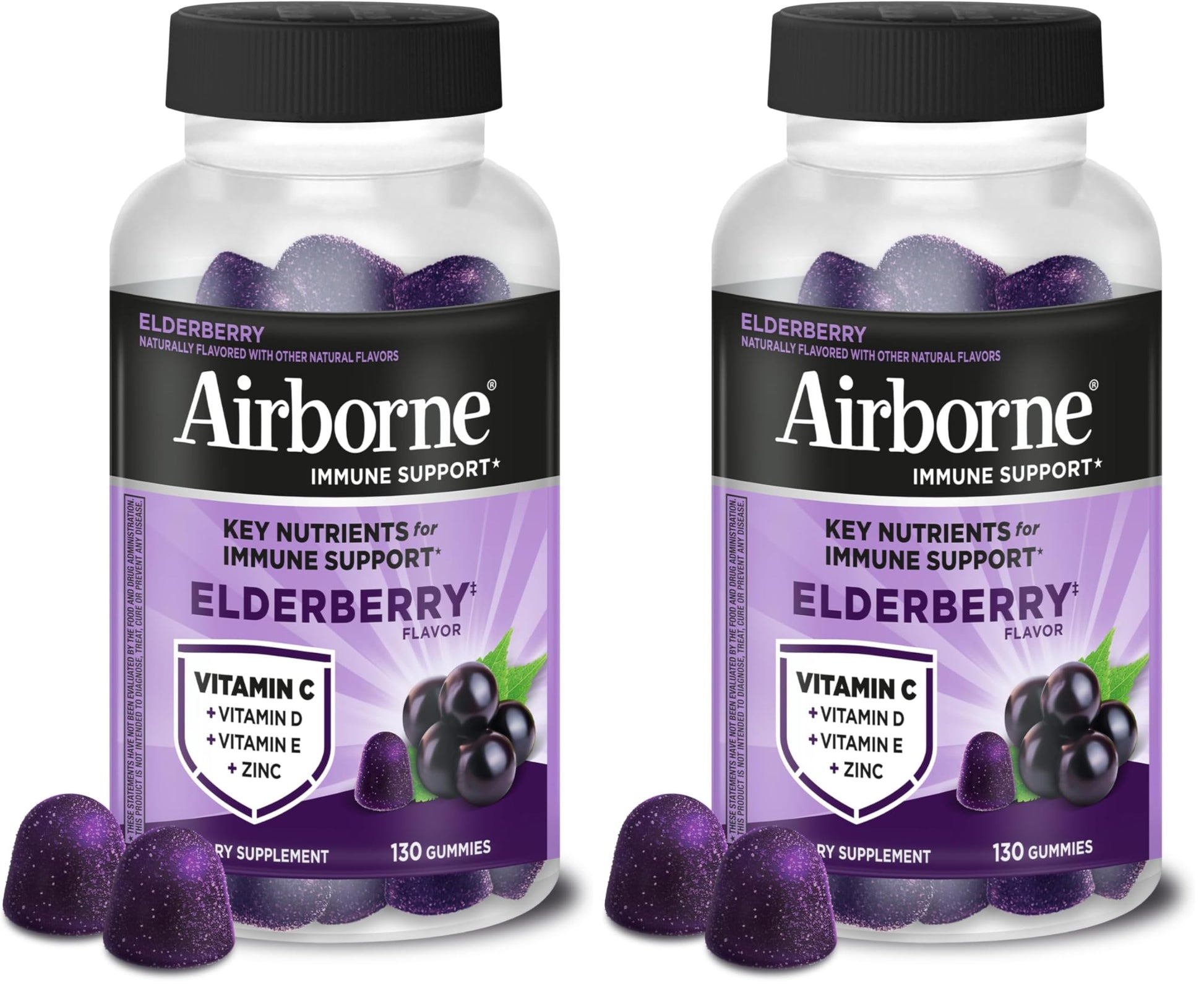 Airborne Elderberry + Zinc & Vitamin C Gummies, 260 Gummies