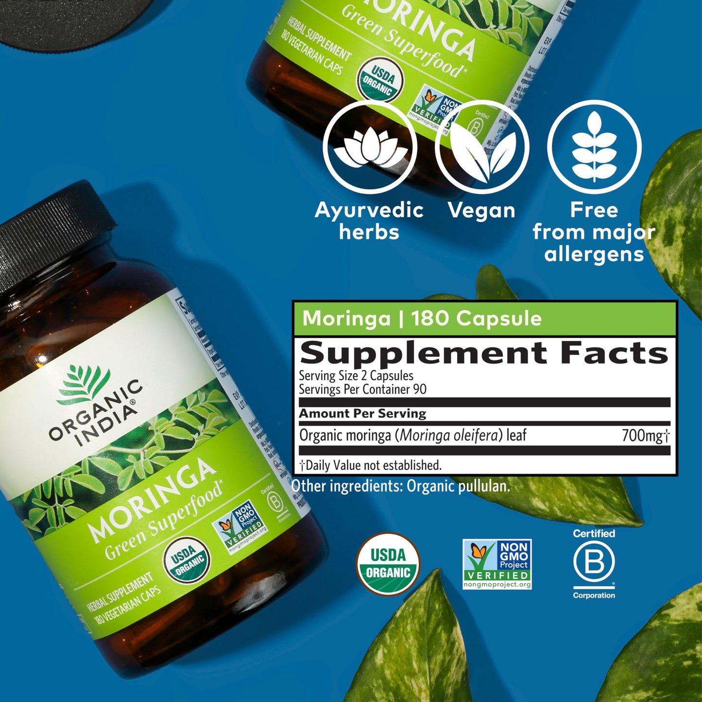 ORGANIC INDIA Moringa Capsules 180 Capsules