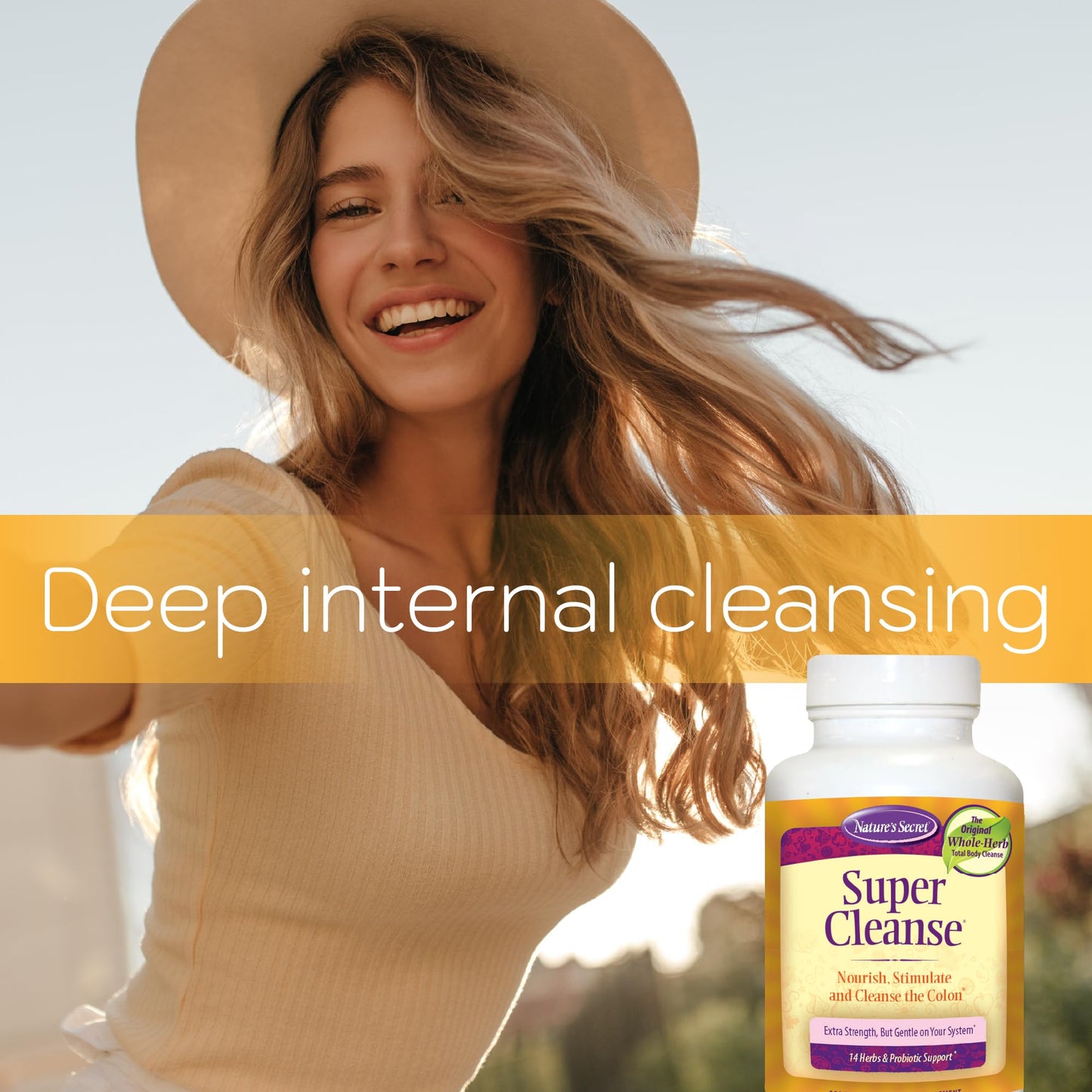 Nature's Secret Super Cleanse Extra Strength Colon Cleanse with 14 Herbs & Probiotic Support, 200 Tablets