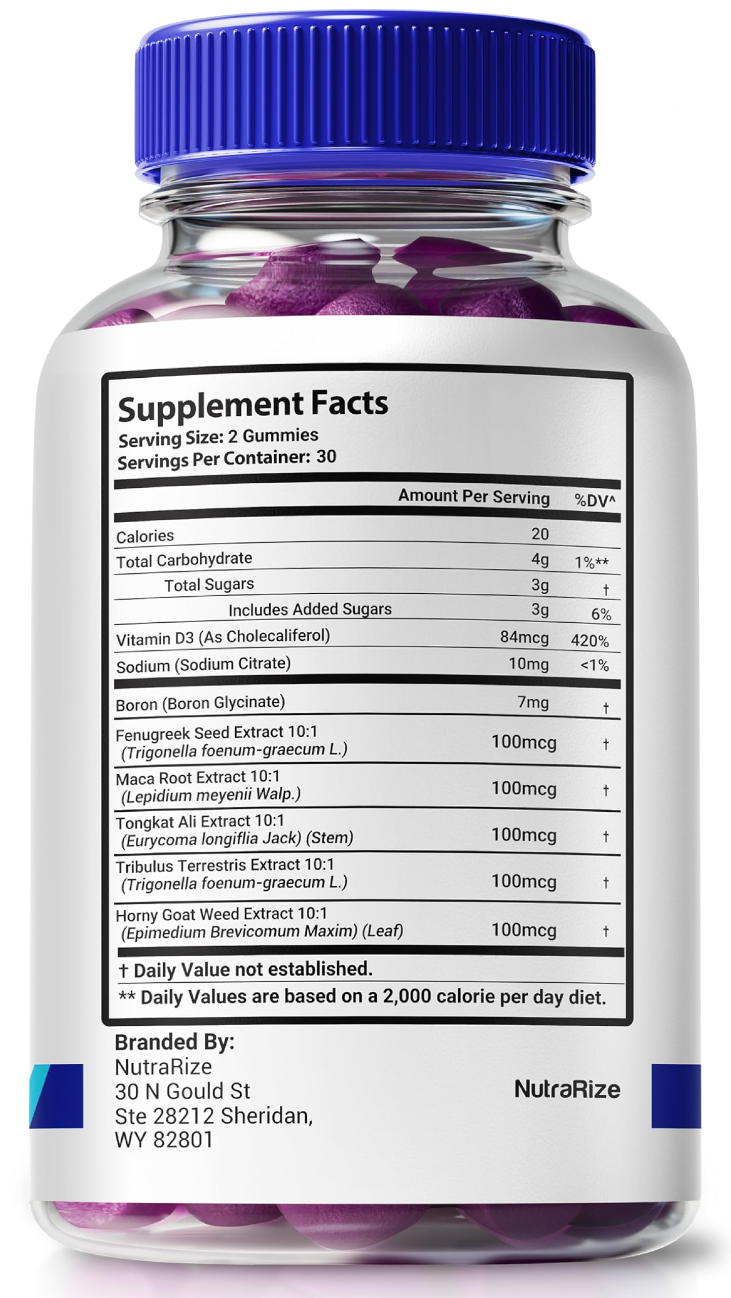 NutraRize Elite Grow XL Gummies for Men 60 Count