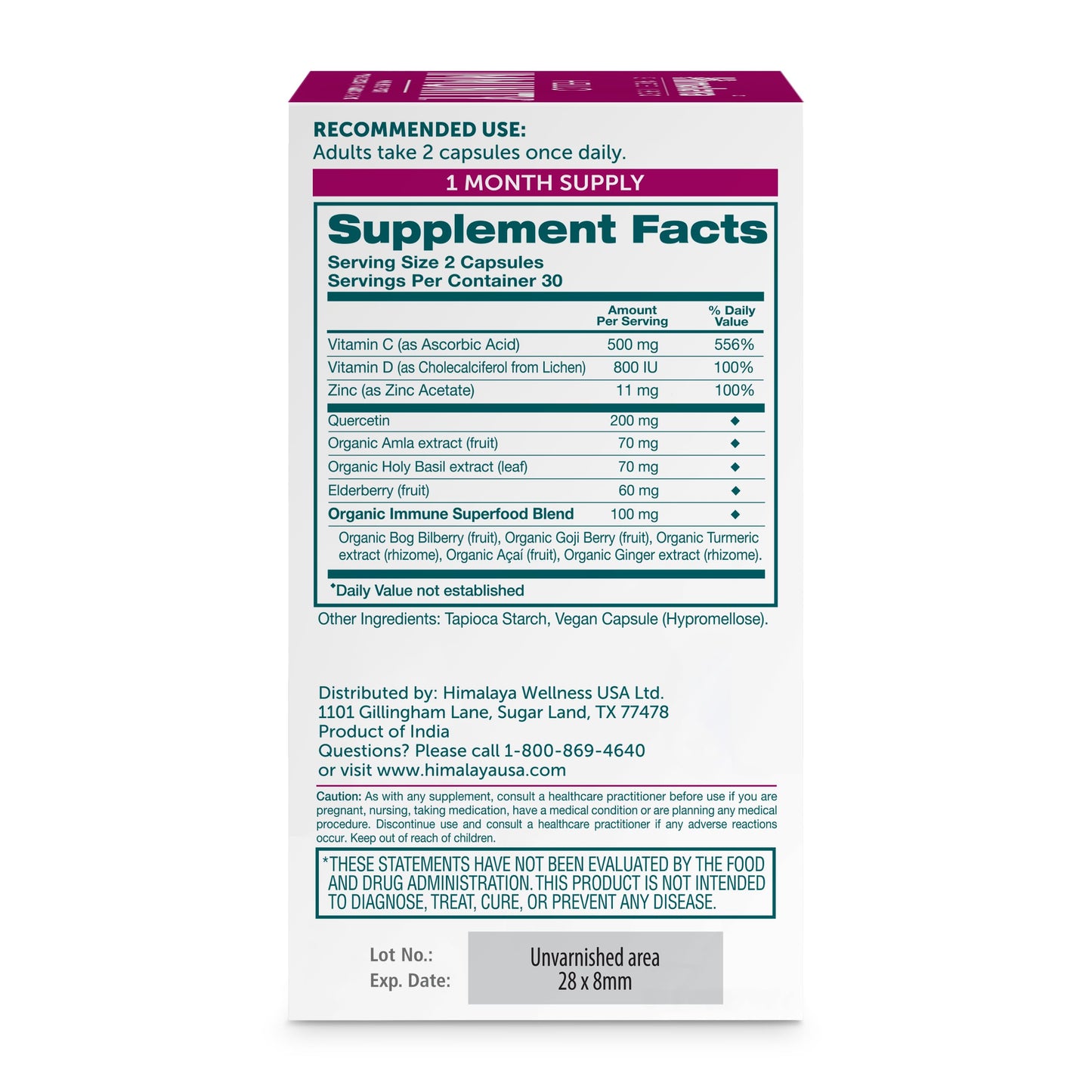 Himalaya Hello Immunity with Quercetin Capsules, 60 Count