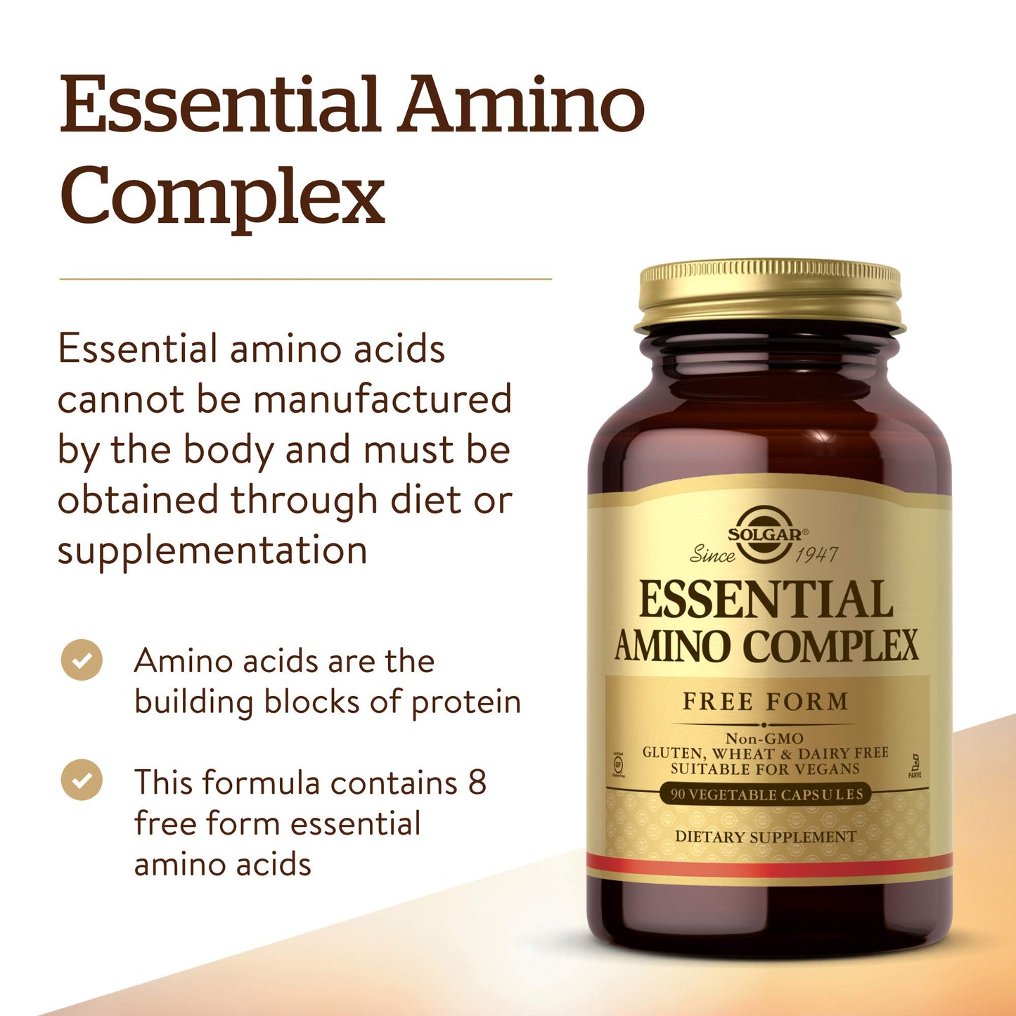 Solgar Essential Amino Complex Capsules, 90 Count