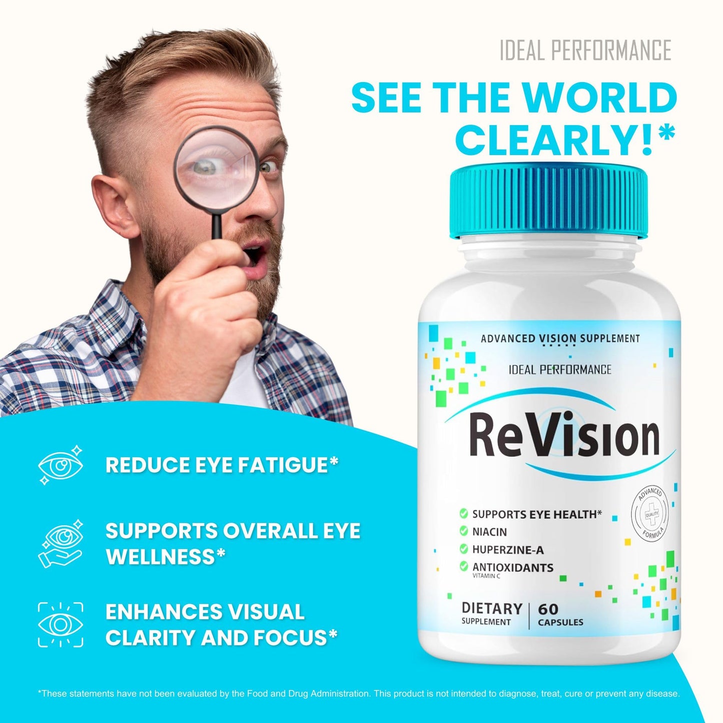 IDEAL PERFORMANCE Revision Eye Supplement Advanced Vision 2.0 Eye Care Complex Vitamin Capsules Pro, 180 Capsules