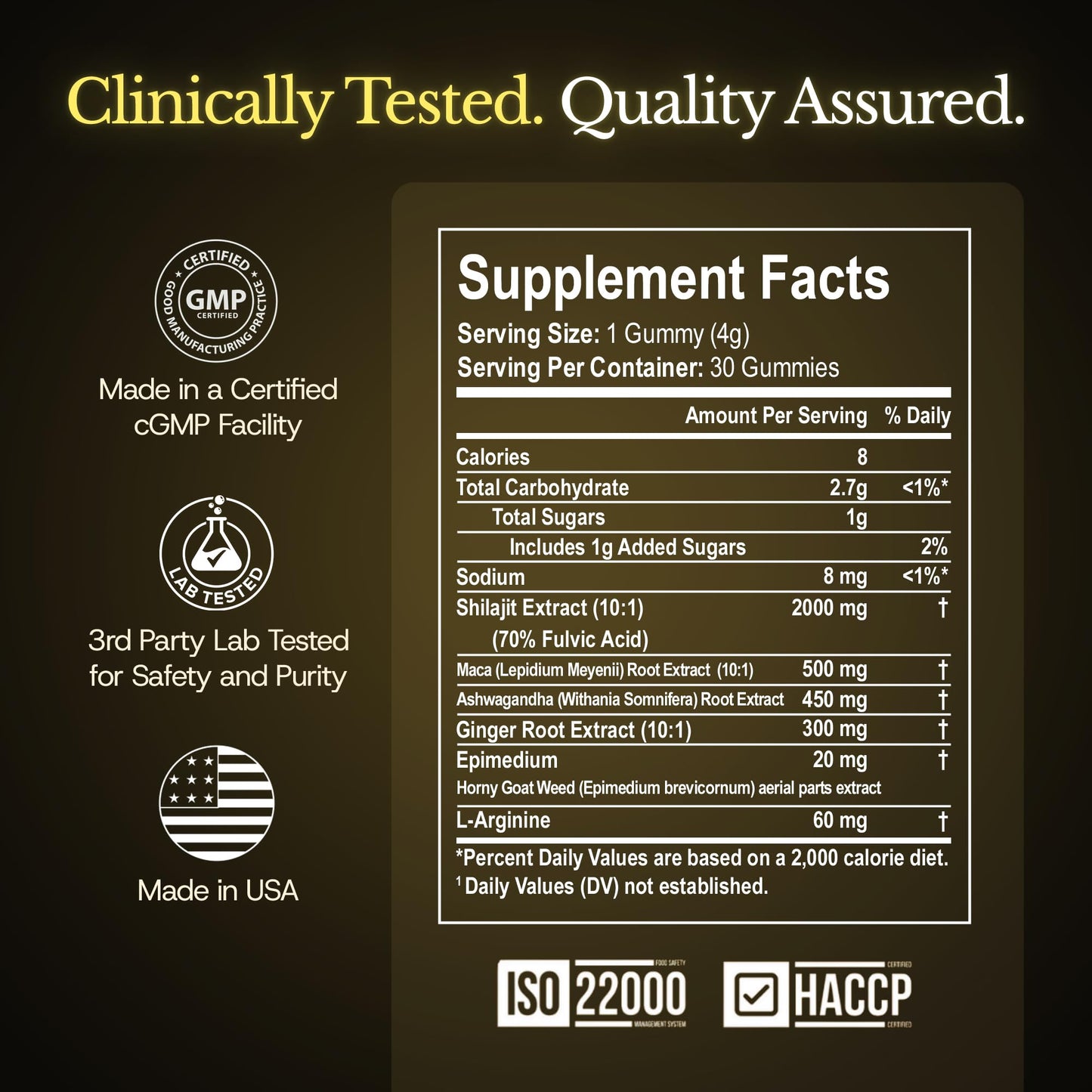 UltimaPeak Shilajit Gummies with Ashwagandha, Trace Minerals & Fulvic Acid - 30 Gummies