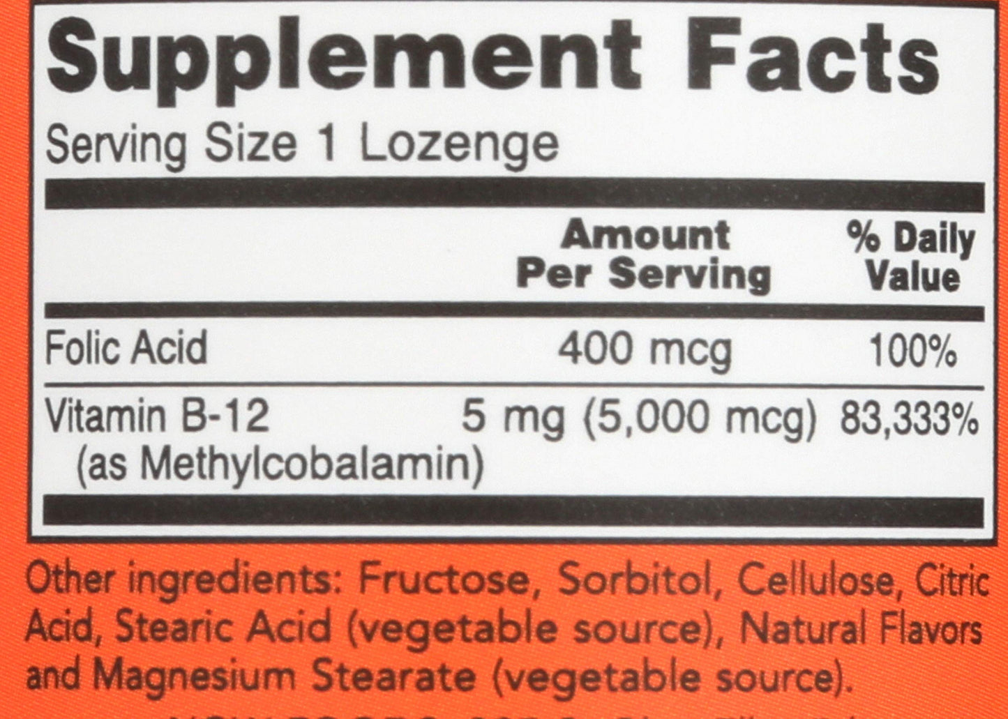 NOW Foods B12 Brain Lozenges Vitamin, 60 Lozenges