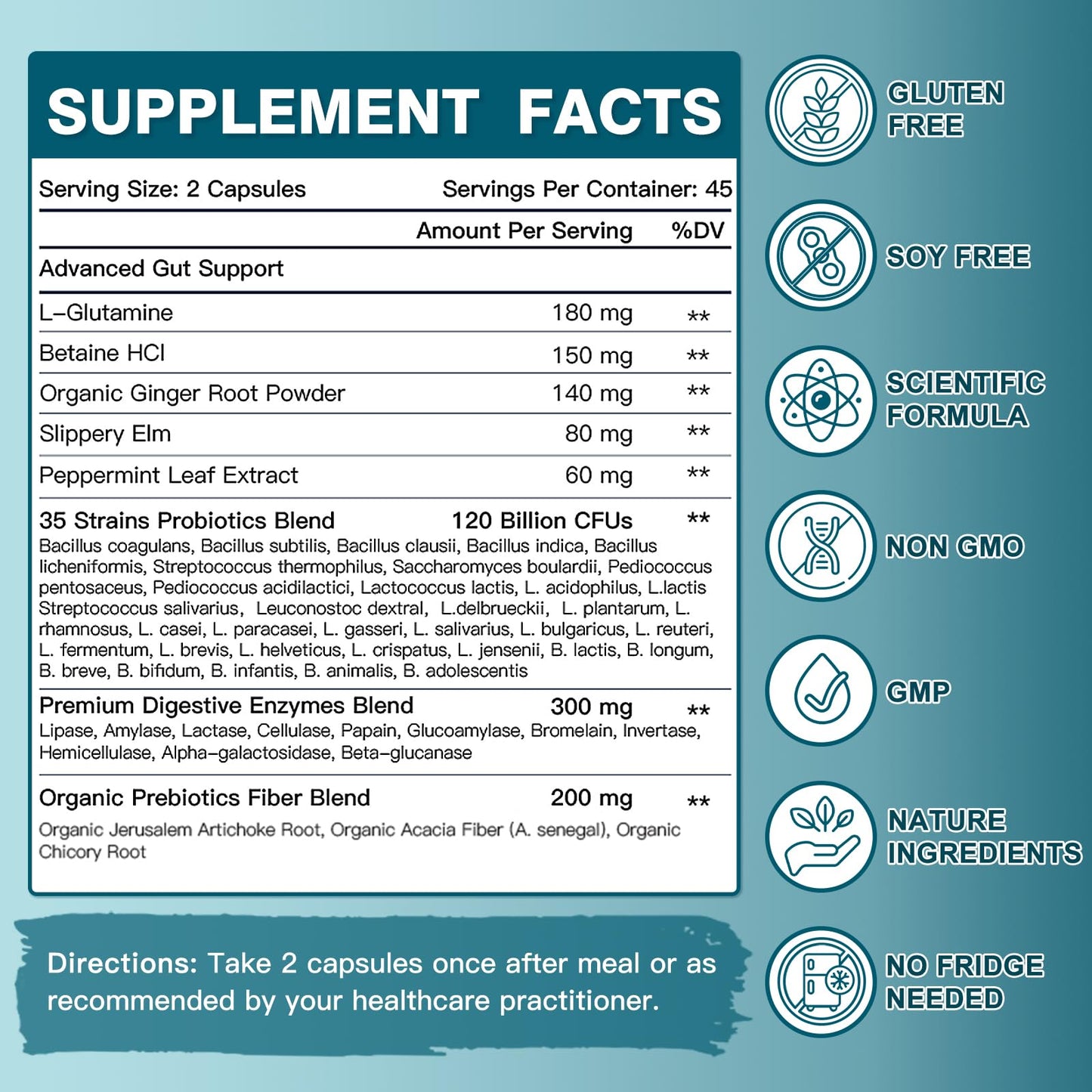 DRFOSTER Probiotics for Women-Men Digestive Health Capsule 90 Veggie Caps