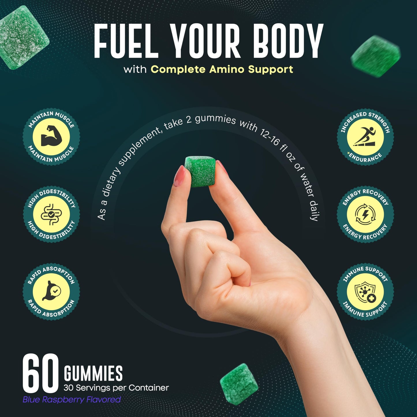 Flexigum EAA Gummies for Adults, 60 Gummies