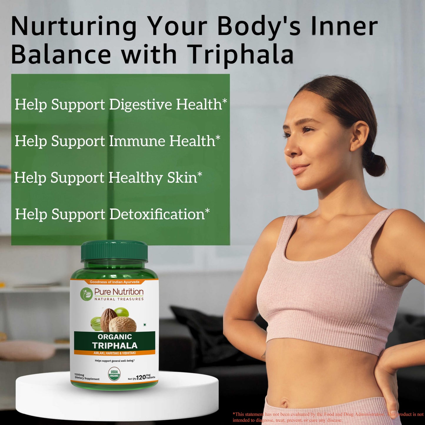 Pure Nutrition Natural Treasures Organic Triphala Tablet 120 Count