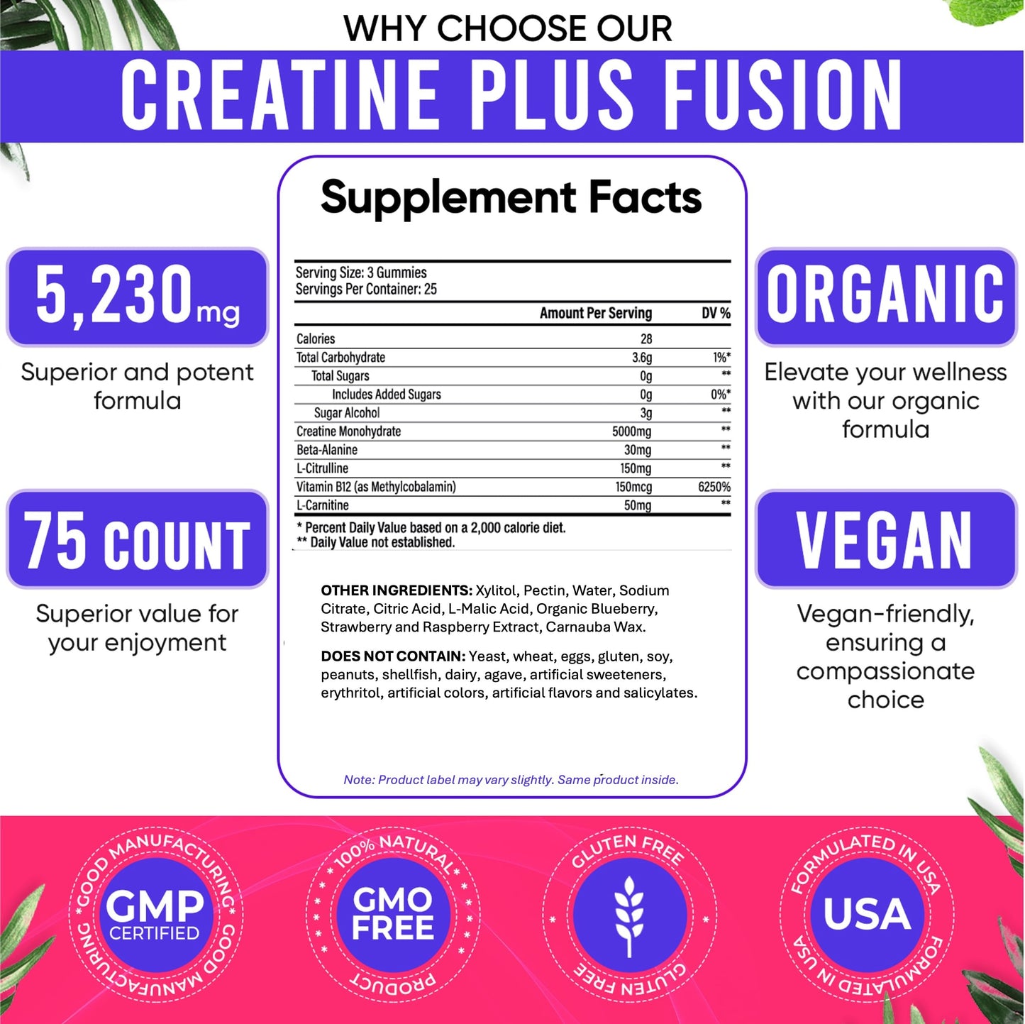 Adndale Creatine Gummies 75 Count