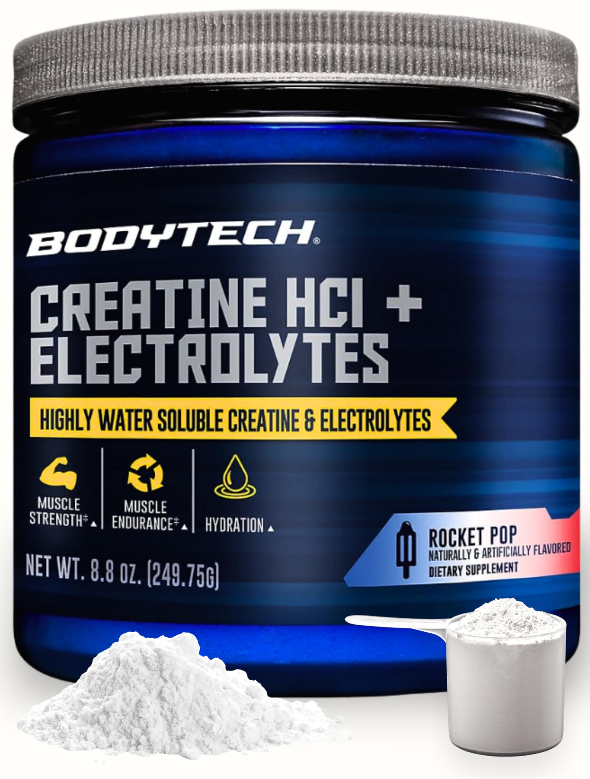 BodyTech Creatine HCl + Electrolytes Powder, 75 Servings (Pack of 1)