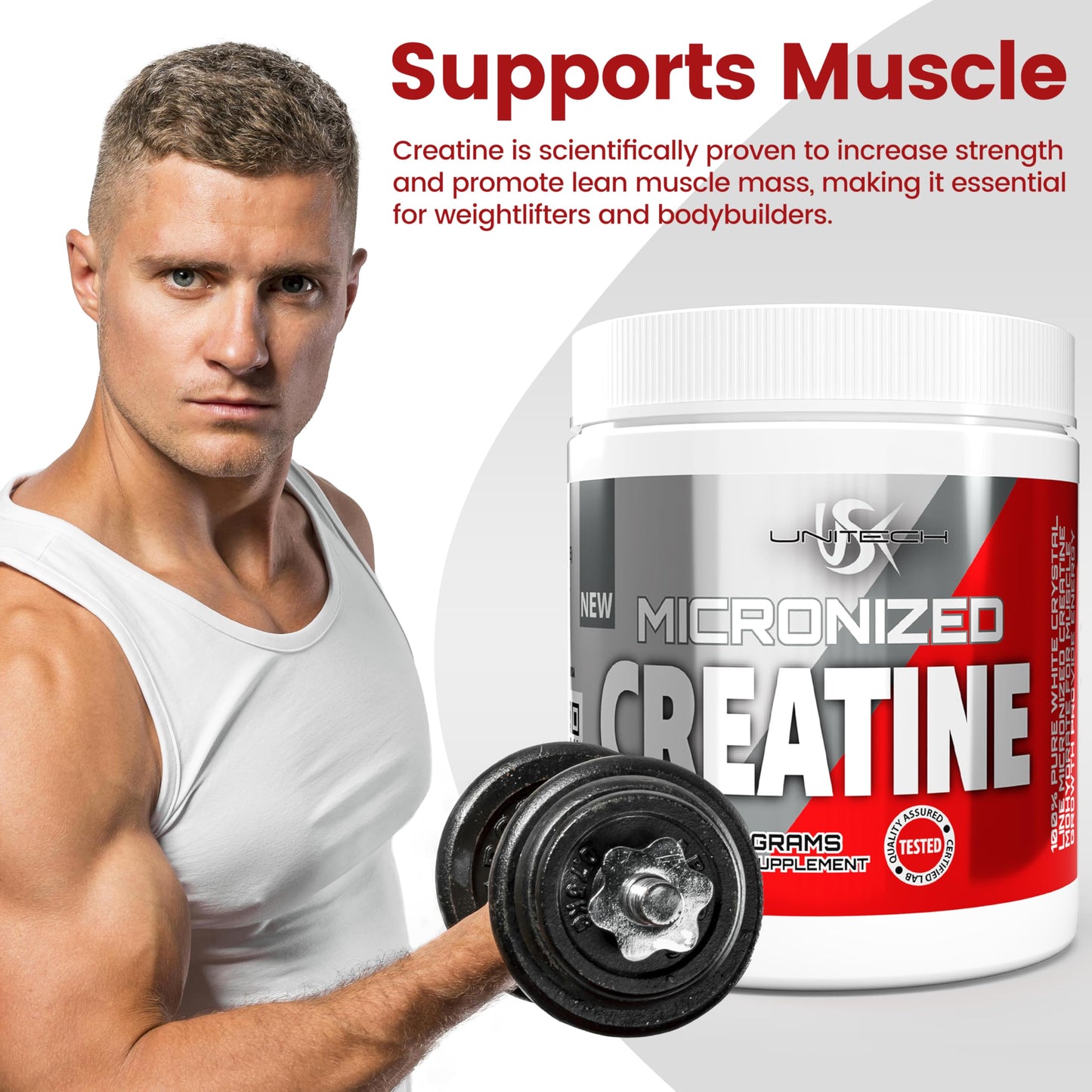 USK Micronized Creatine Monohydrate Capsule, 60 Capsules