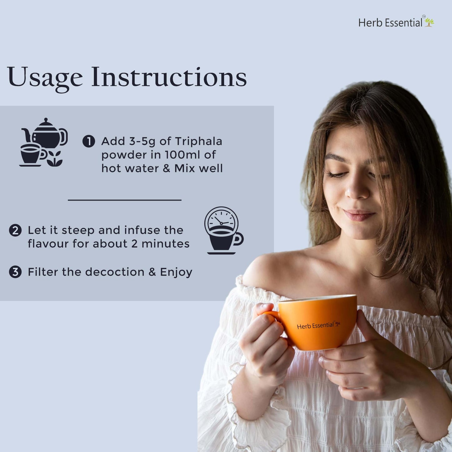 Herb Essential Organic Triphala Powder 7.05 oz