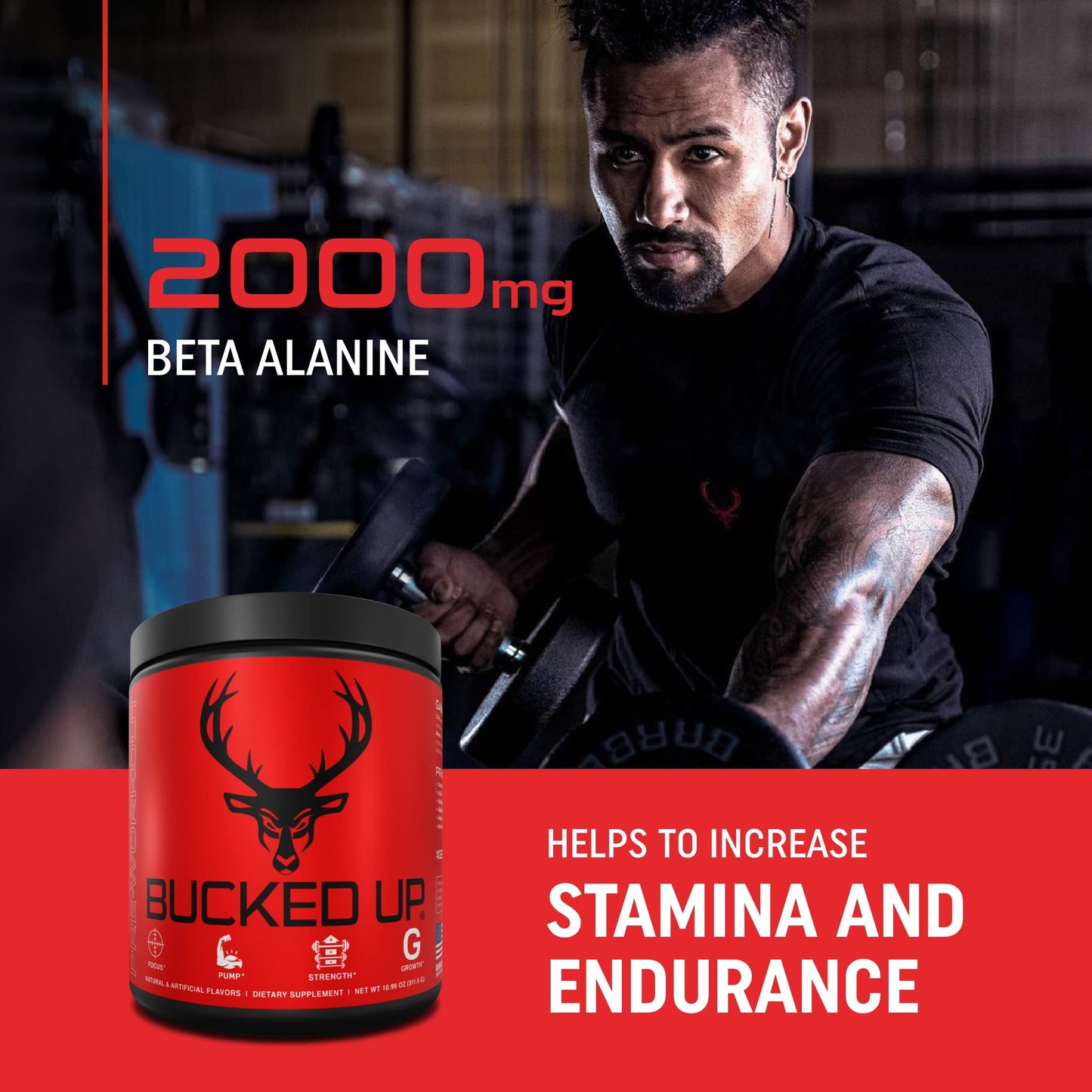Bucked Up Pre Workout Powder Grape 10.99 Ounce