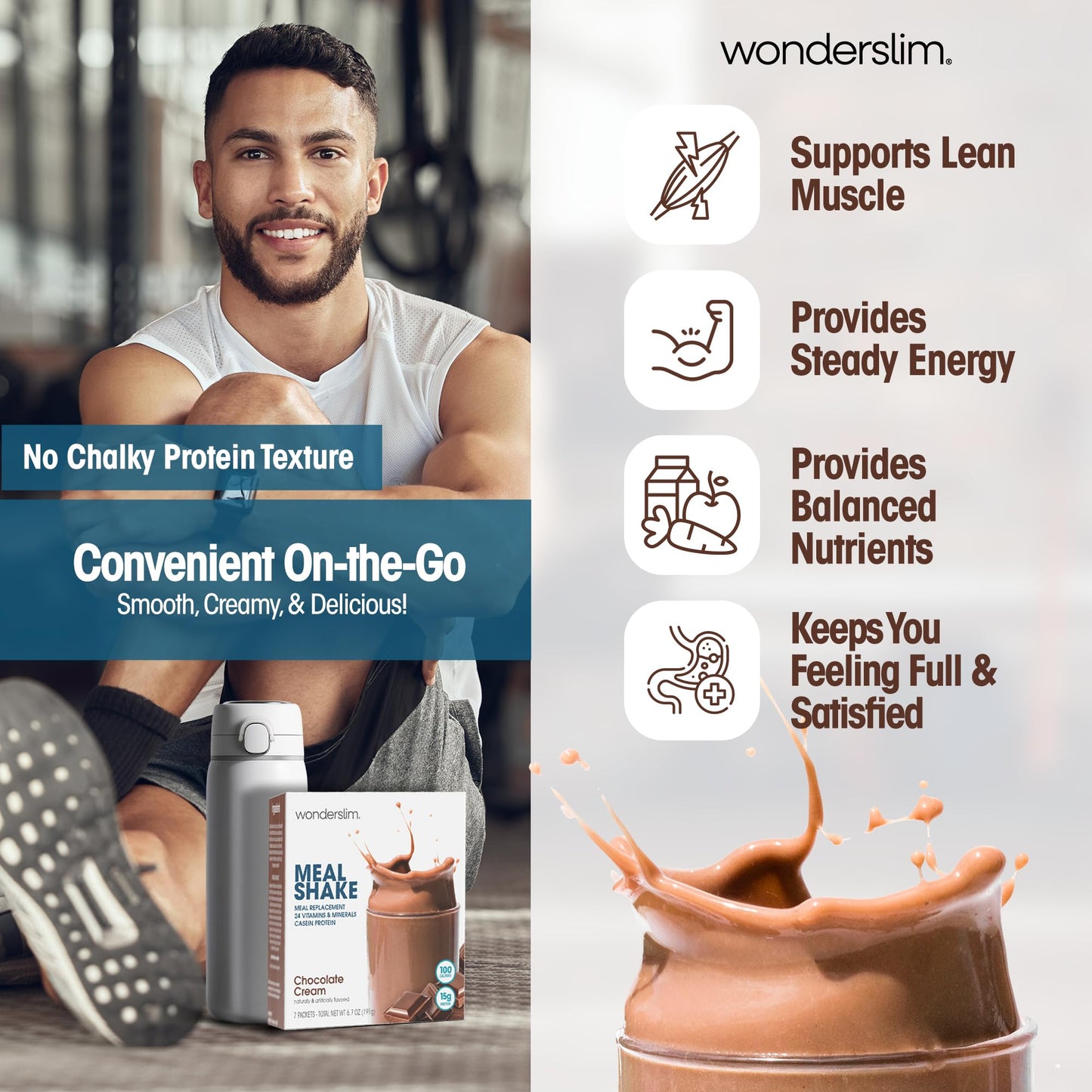 WonderSlim Protein Meal Replacement Shake Powder 6.7 oz
