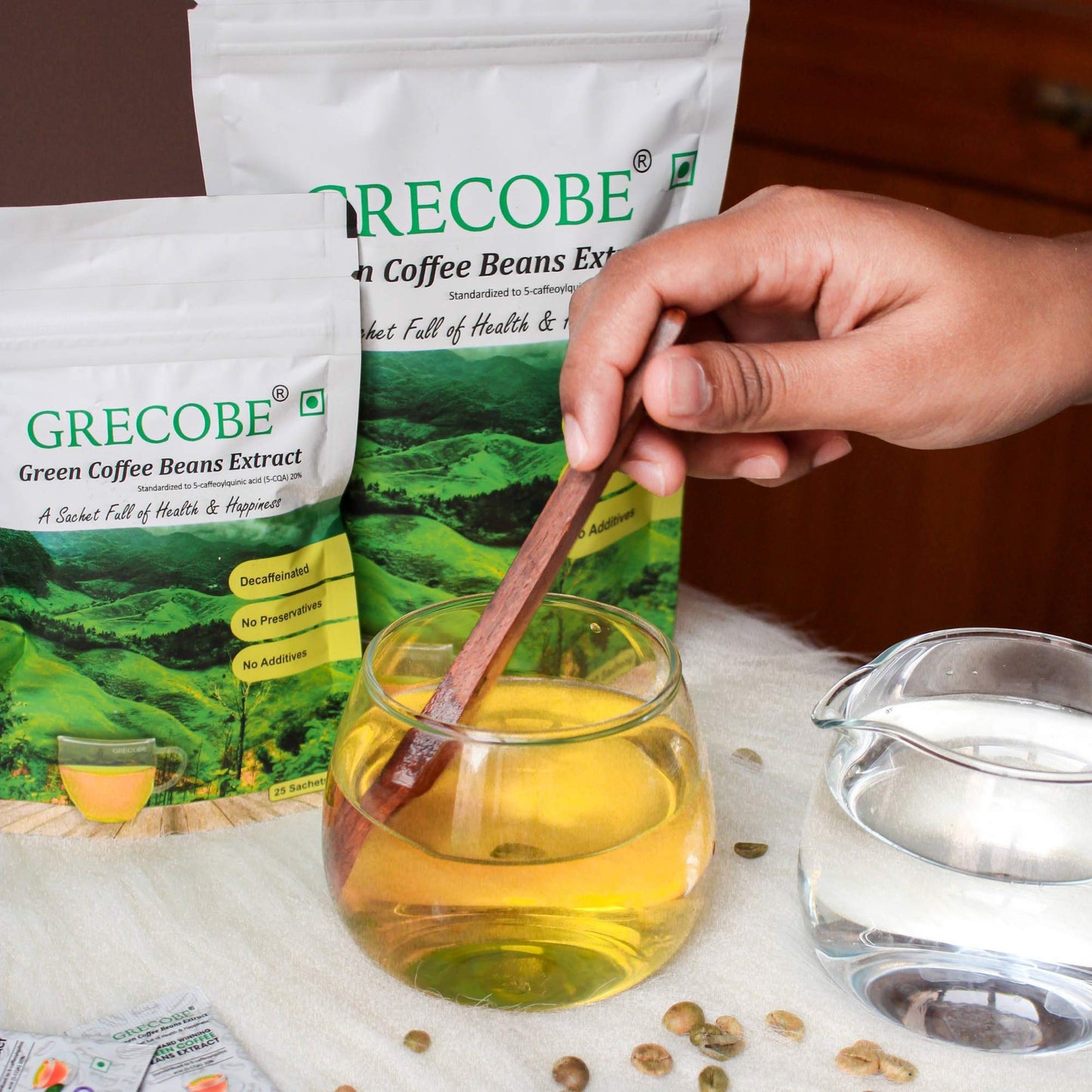GRECOBE 100% Pure Green Coffee Bean Extract Powder, 1.76 Ounce