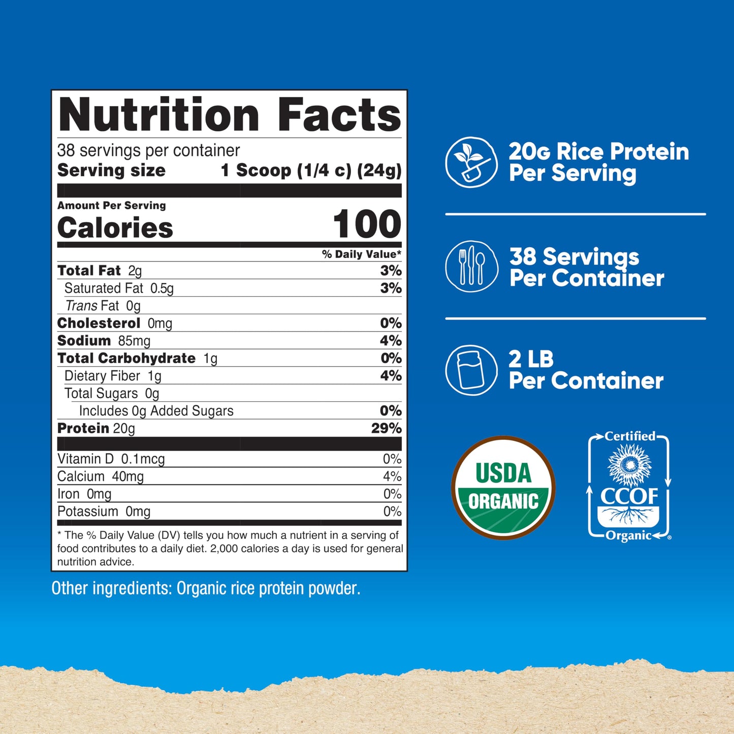 Nutricost Organic Rice Protein Powder 32.4 oz