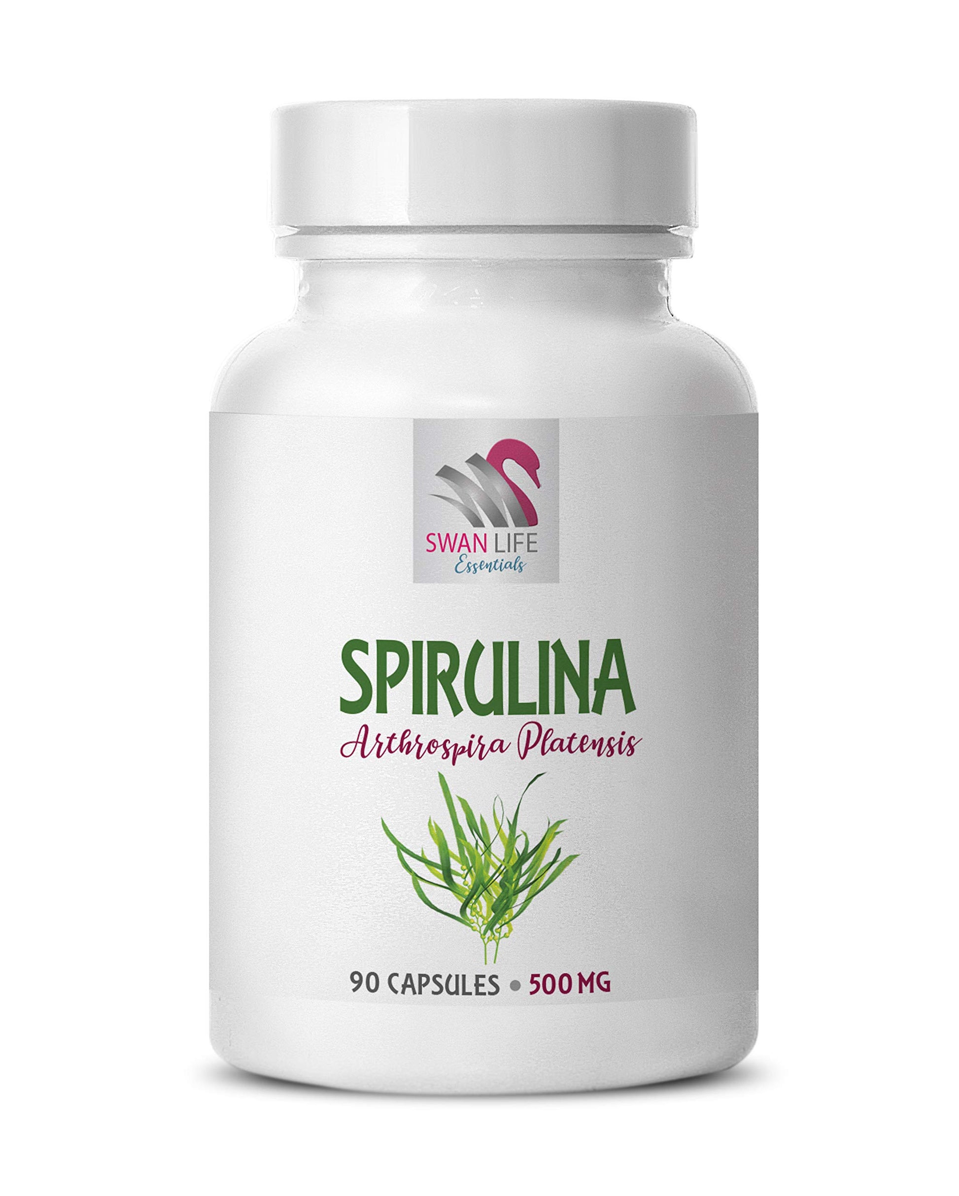 SWAN LIFE ESSENTIALS Spirulina & Chlorella Capsules 500mg, 60 Count