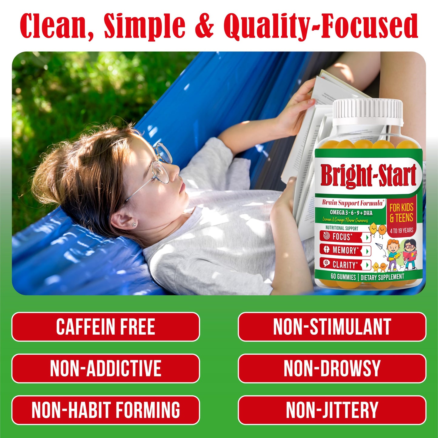 Celebrity LifeStyle Product BrightStart Focus Gummies for Kids & Teens Gummy 60 Count