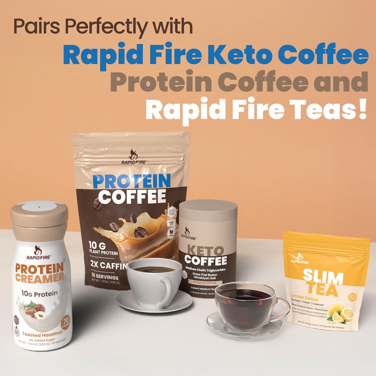 Rapid Fire Protein Creamer Hazelnut Flavor Powder 7.94 oz