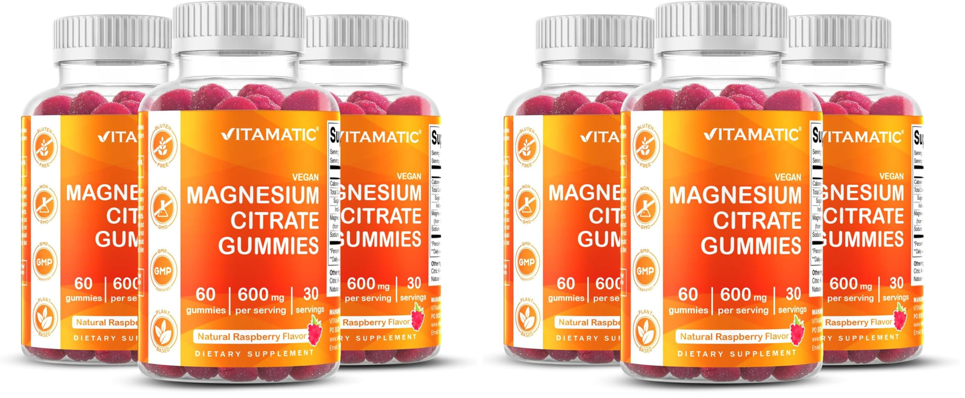 Vitamatic Magnesium Gummies 600mg per Serving, 360 Gummies