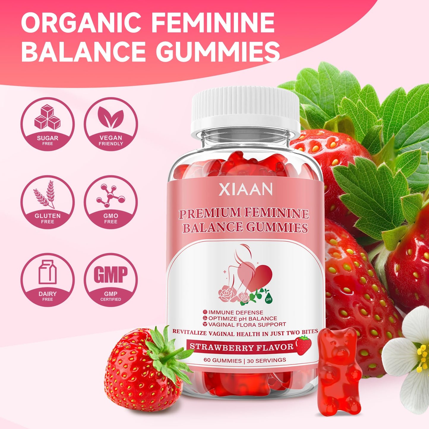 XIAAN Feminine Balance Gummies for Women, 120 Gummies