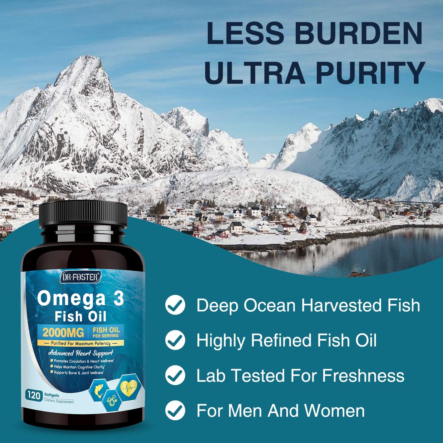 DRFOSTER Omega-3 Fish Oil 2000mg Softgels 120